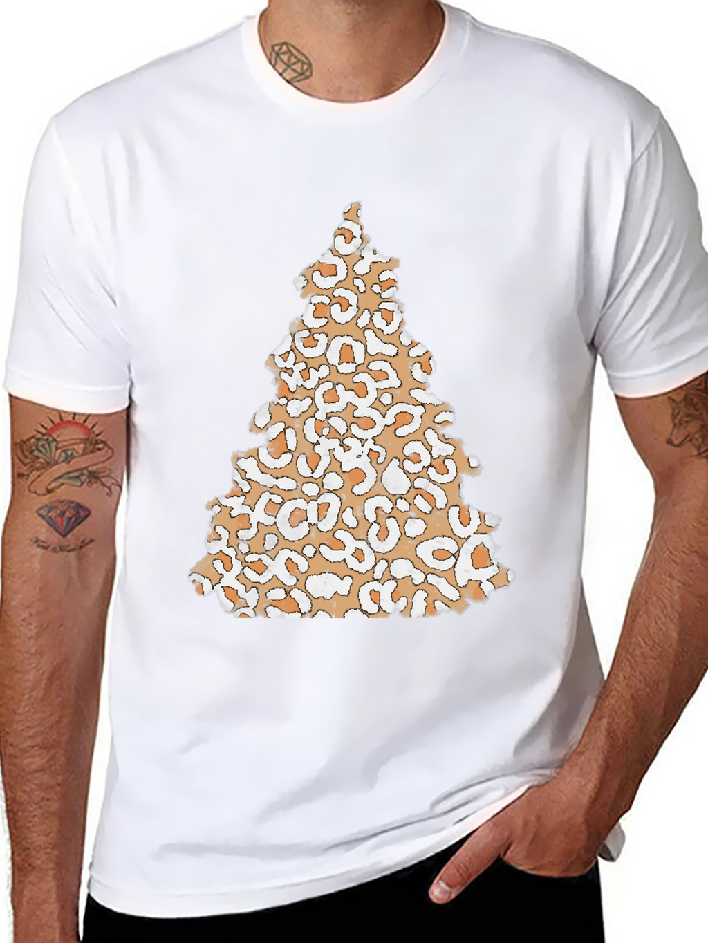 Leopard Print Christmas Tree T-Shirt
