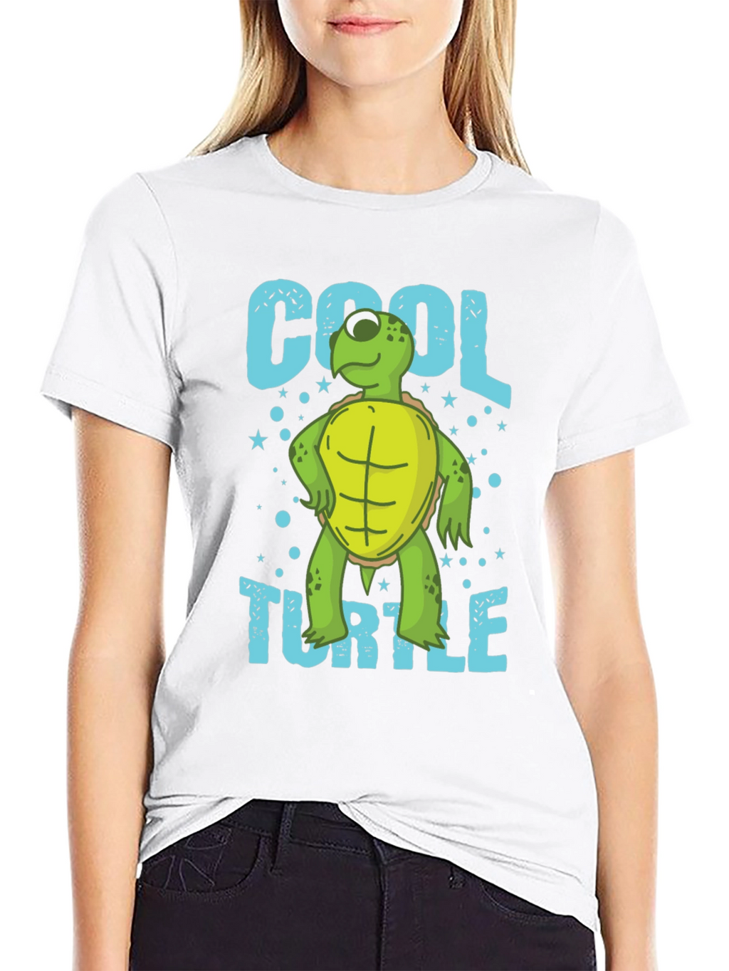 Cool Turtle Graphic T-Shirt Mens Crew Neck