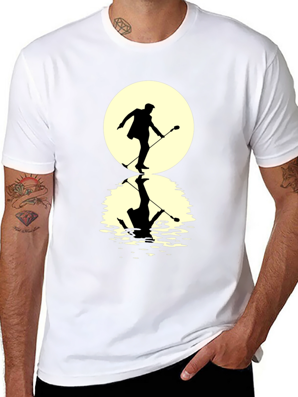 Moonlight Singer Mens Black T-Shirt