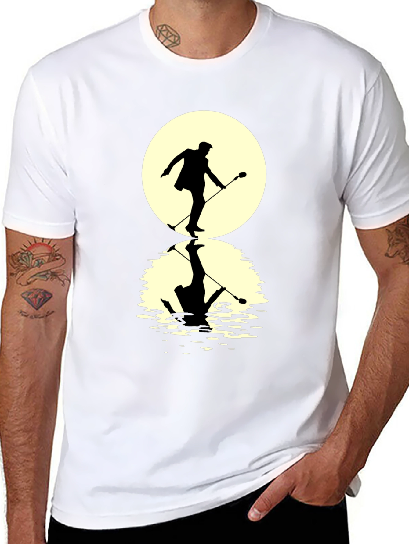 Moonlight Singer Mens Black T-Shirt