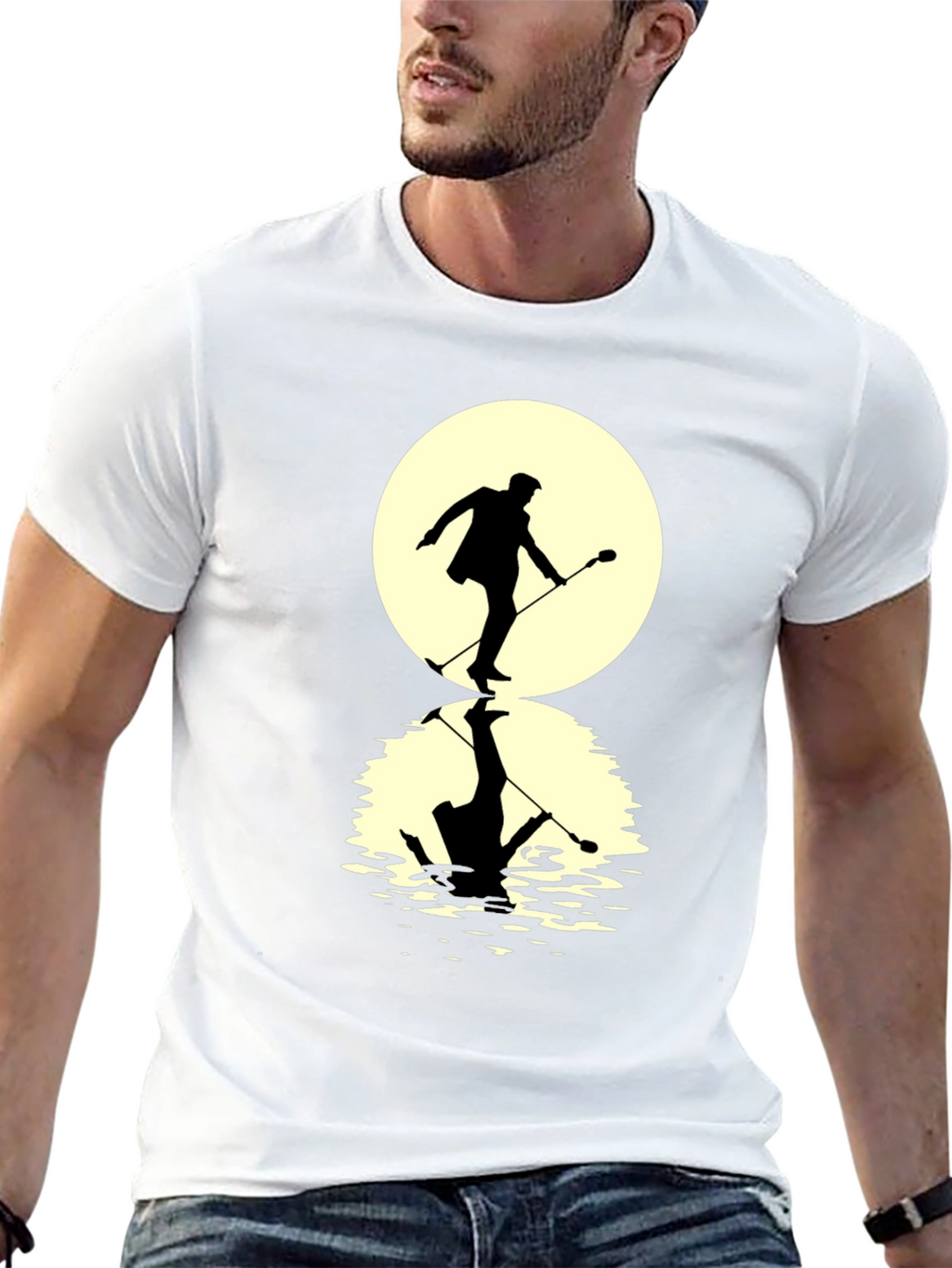 Moonlight Singer Mens Black T-Shirt