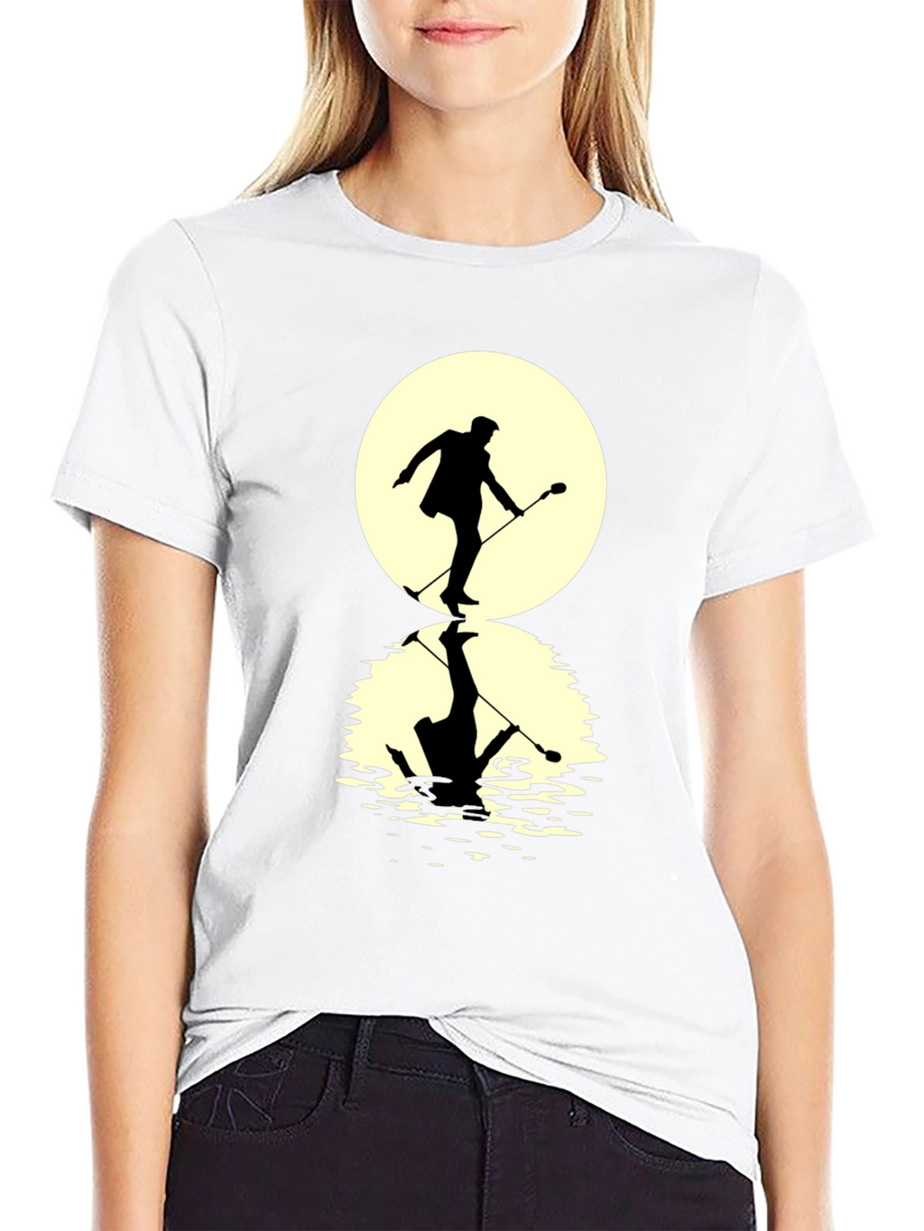 Moonlight Singer Mens Black T-Shirt