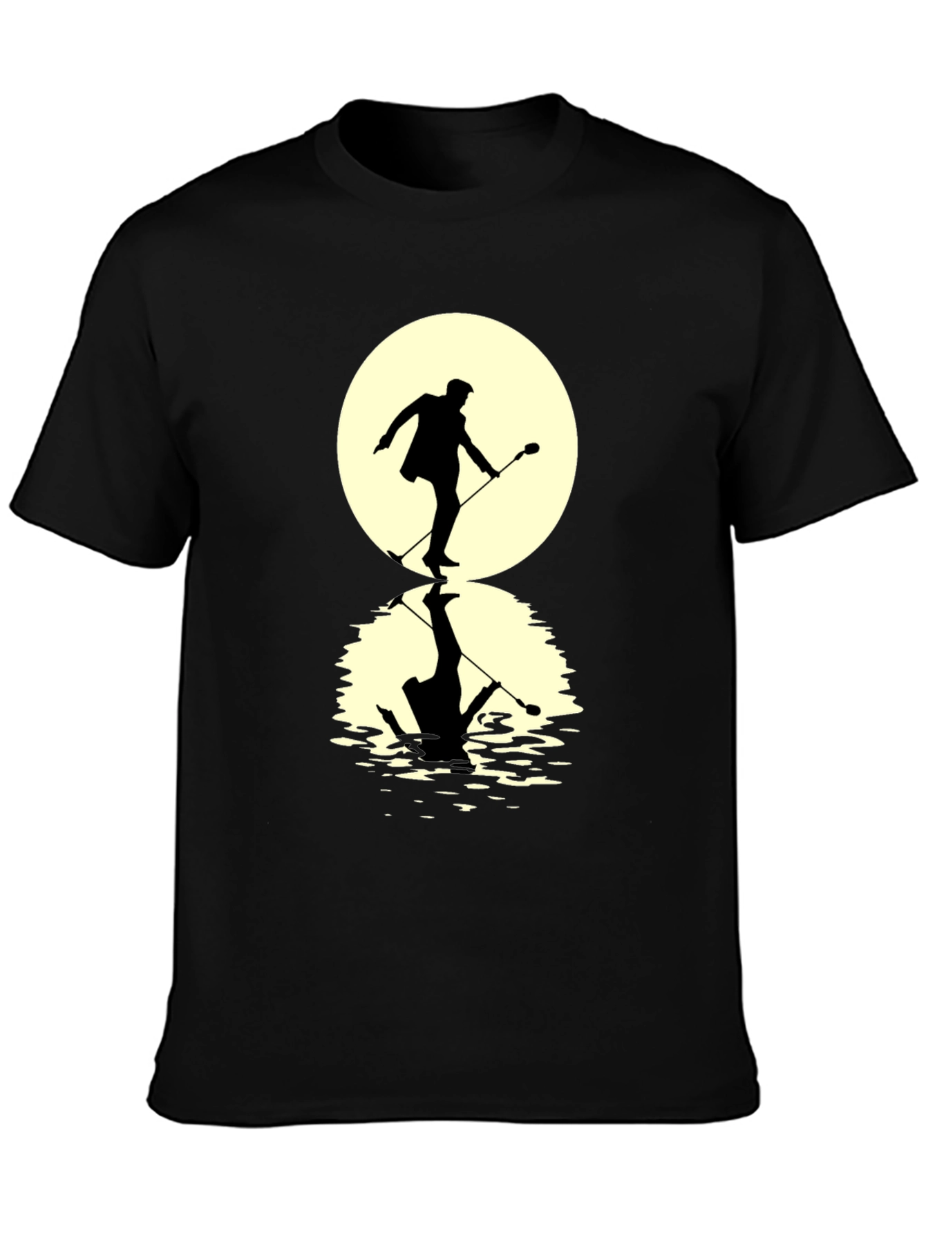 Moonlight Singer Mens Black T-Shirt