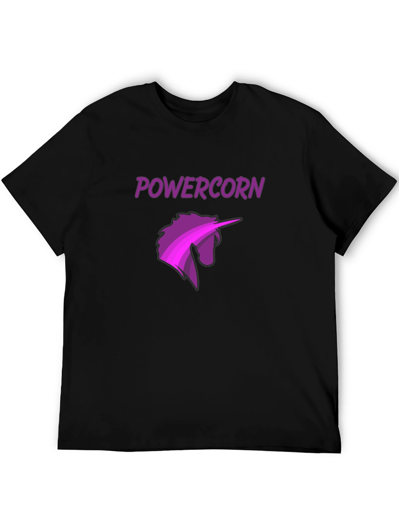 Powercorn Unicorn Graphic Tee - Black Cotton Blend