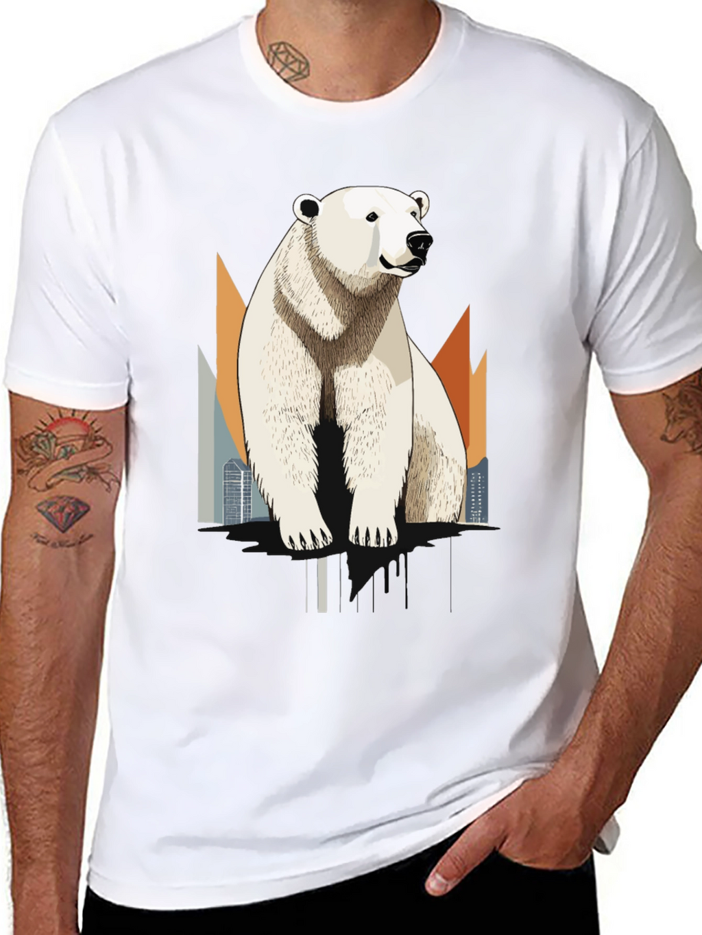 Polar Bear Graphic T-Shirt - Cool Animal Tee