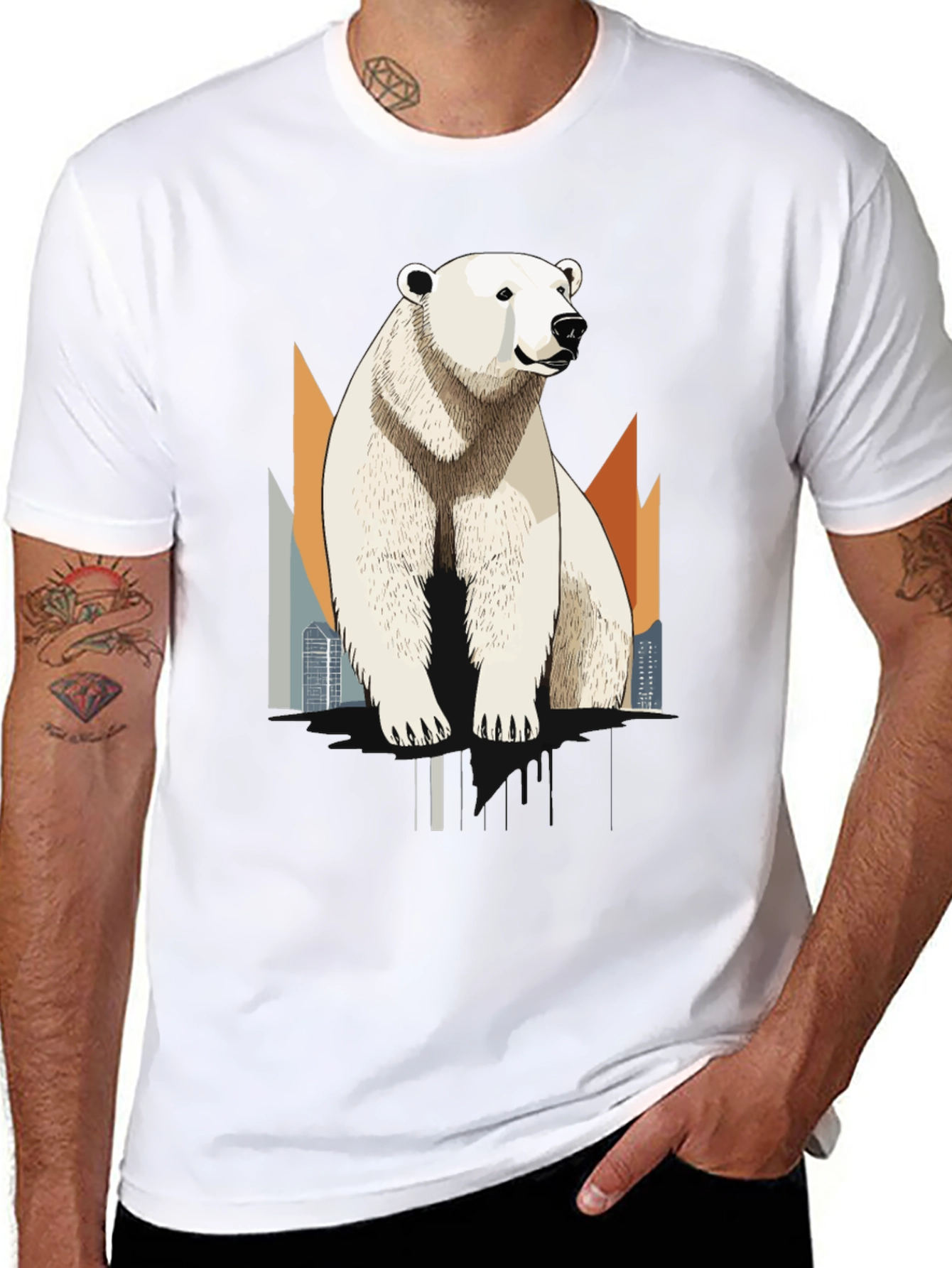 Polar Bear Graphic T-Shirt - Cool Animal Tee