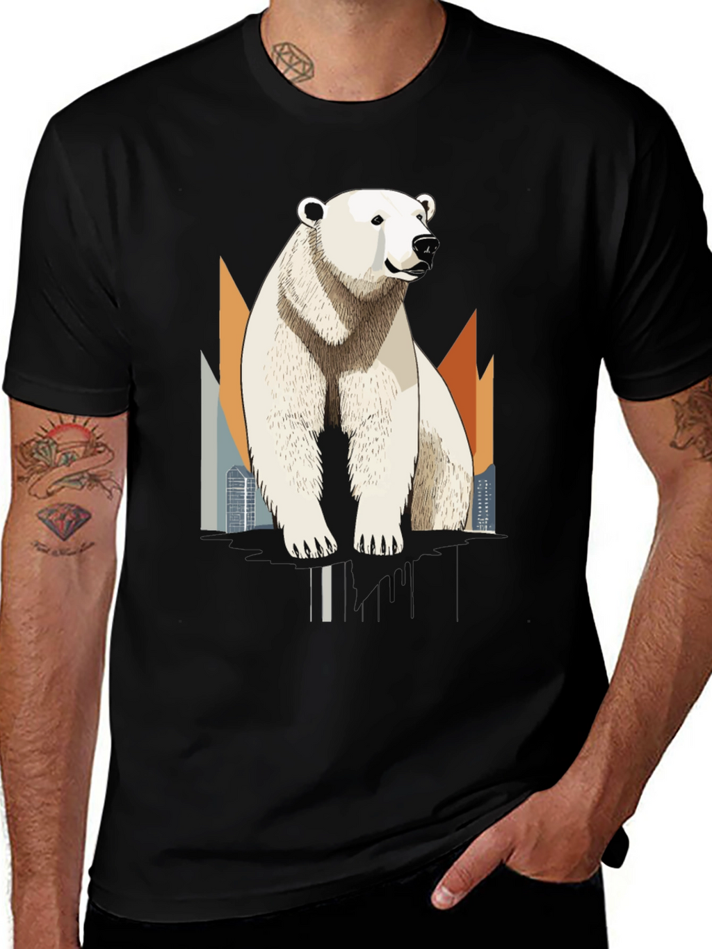 Polar Bear Graphic T-Shirt - Cool Animal Tee