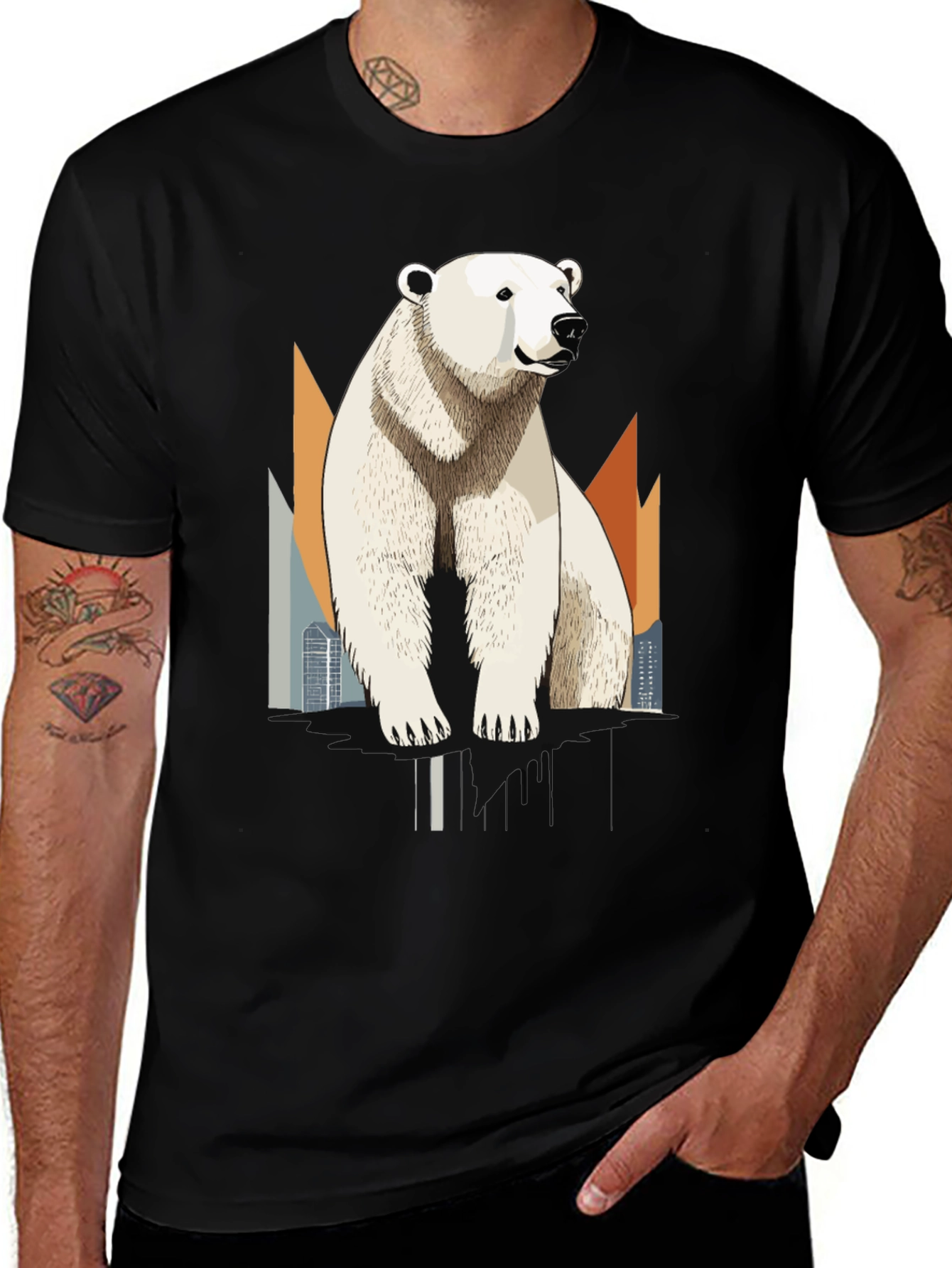 Polar Bear Graphic T-Shirt - Cool Animal Tee