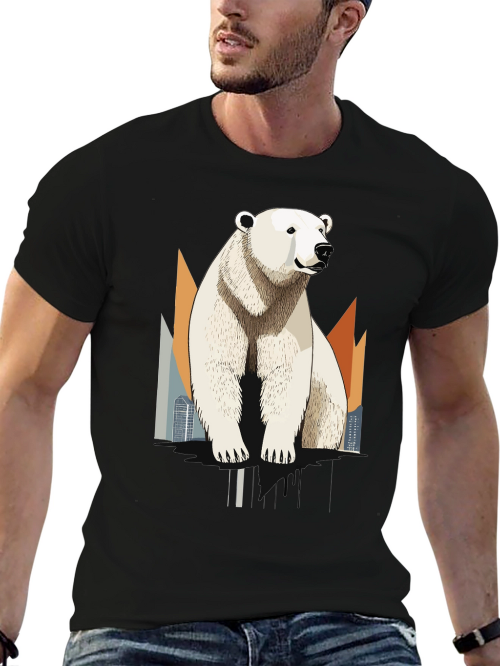 Polar Bear Graphic T-Shirt - Cool Animal Tee