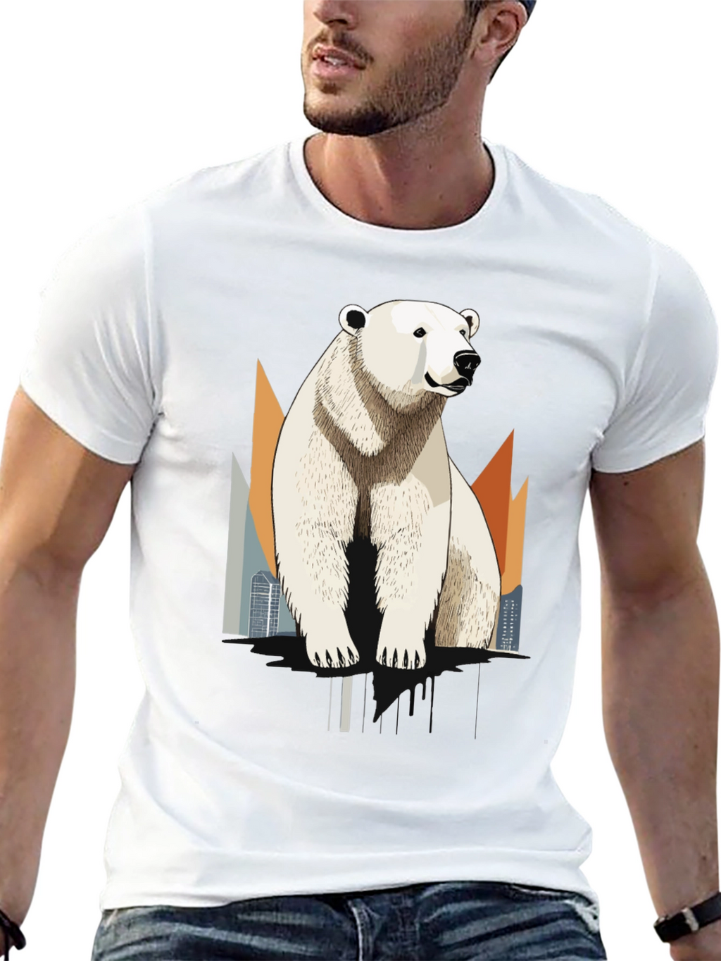 Polar Bear Graphic T-Shirt - Cool Animal Tee