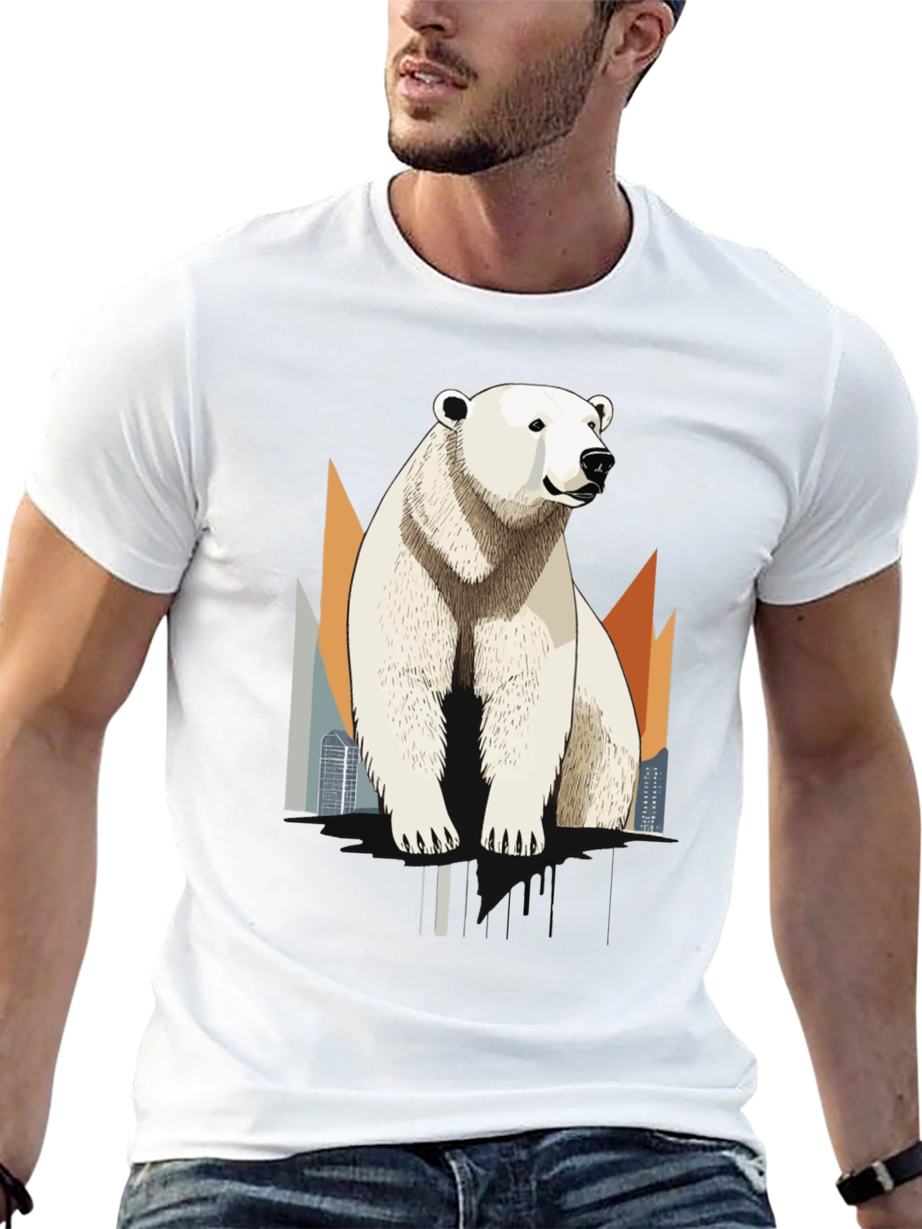 Polar Bear Graphic T-Shirt - Cool Animal Tee