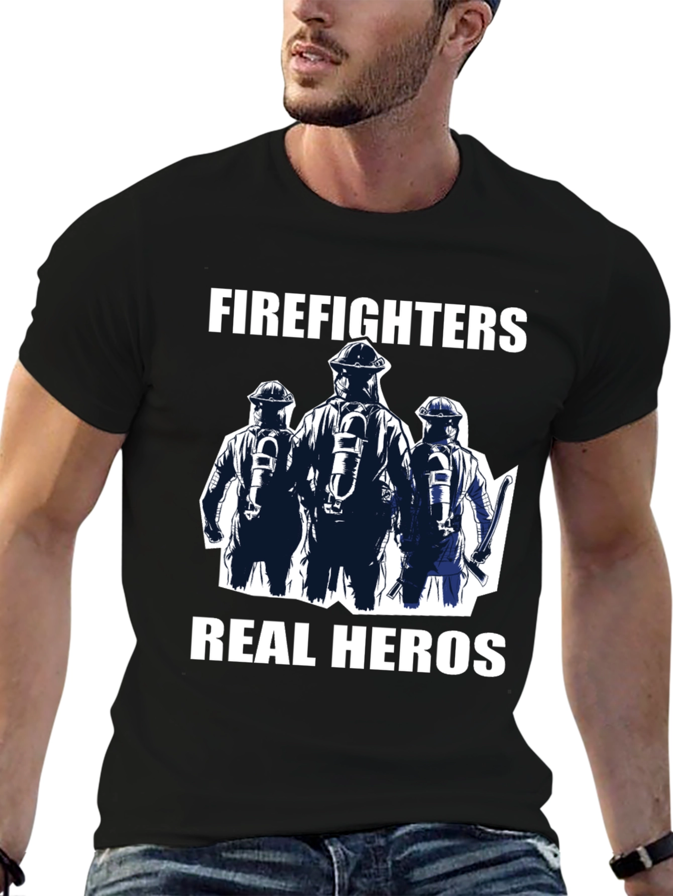 Firefighters Real Heros Graphic T-Shirt
