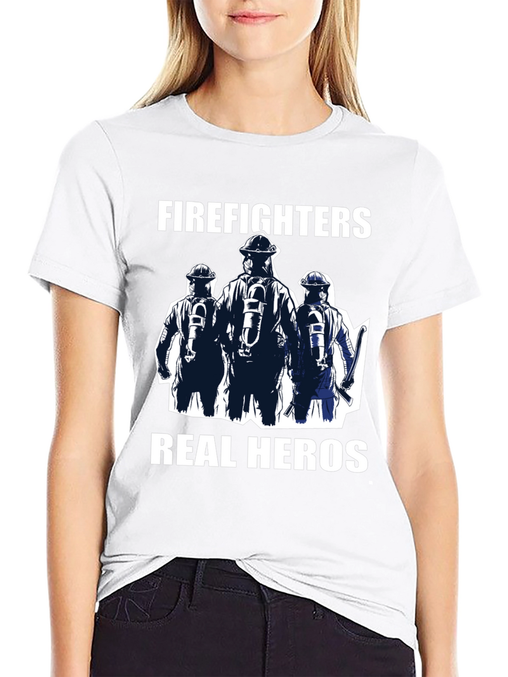 Firefighters Real Heros Graphic T-Shirt