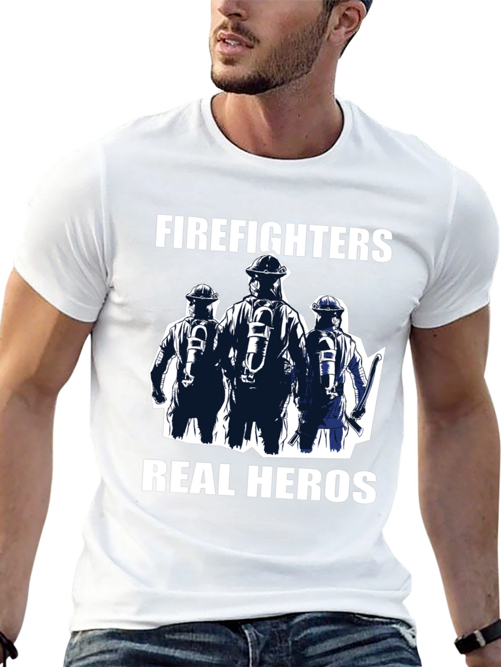 Firefighters Real Heros Graphic T-Shirt
