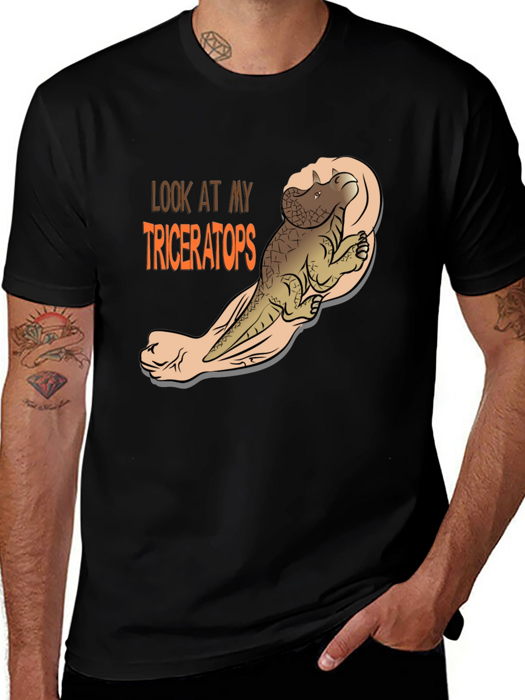 Triceratops Muscle Tee - Funny Graphic Dinosaur T-Shirt