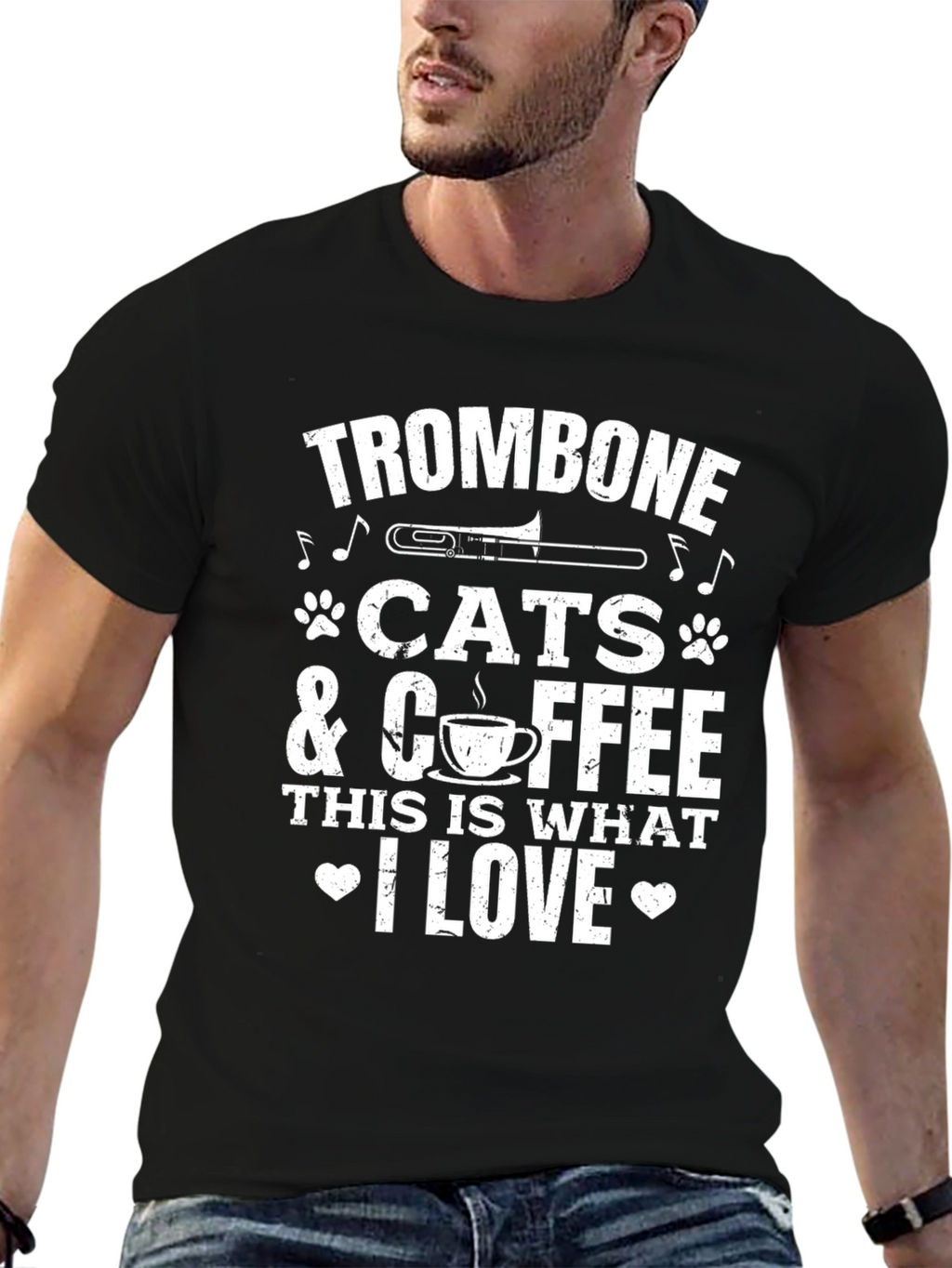 Trombone Cats Coffee: This Is What I Love T-Shirt