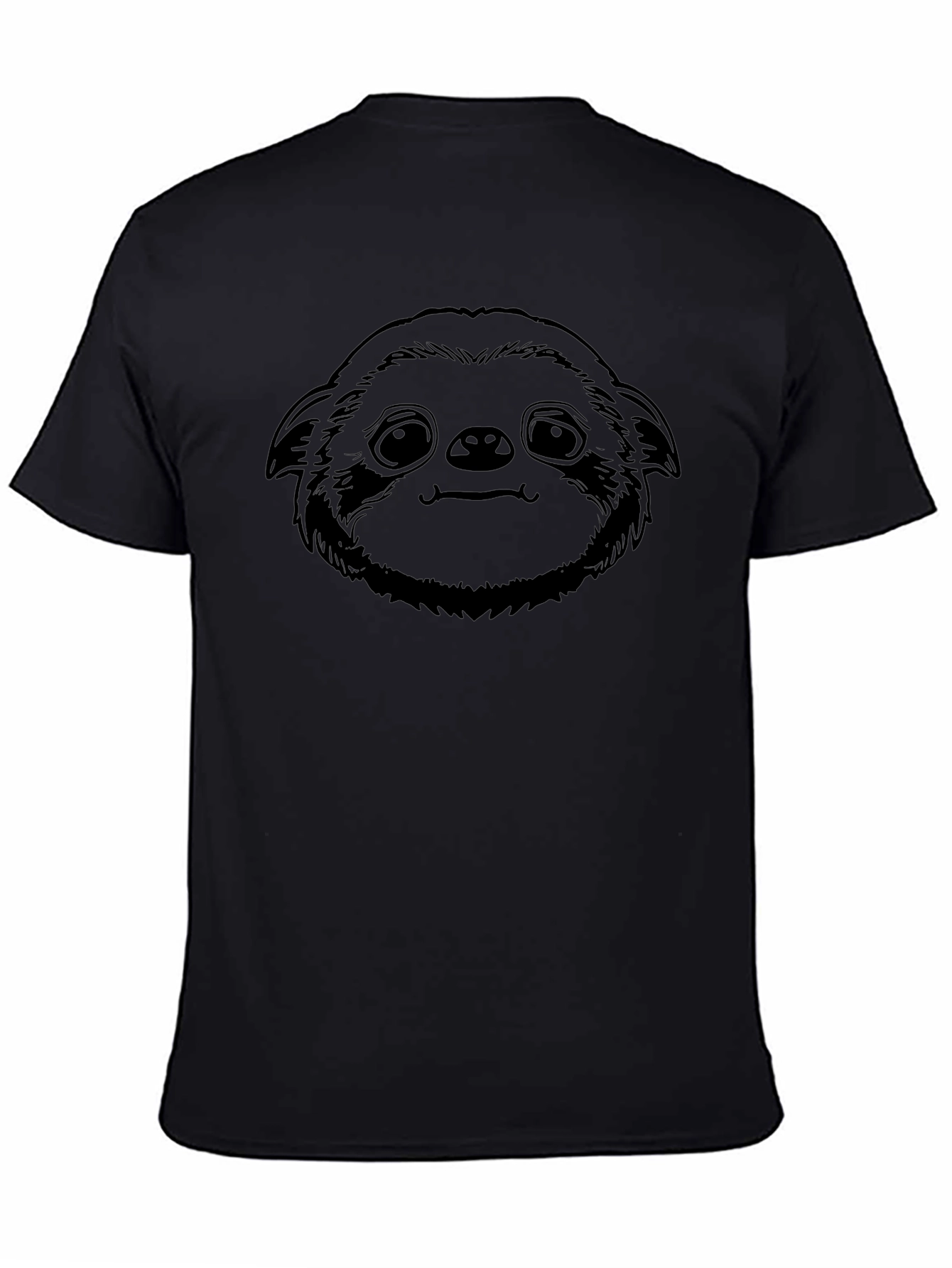 Sloth Face Black T-Shirt - Graphic Tee