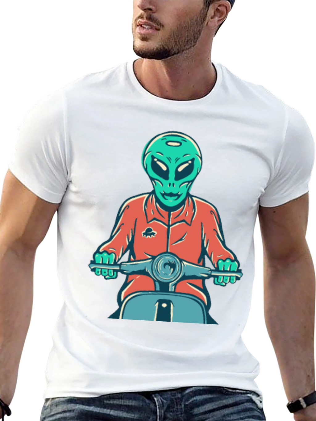 Alien Scooter Rider T-Shirt