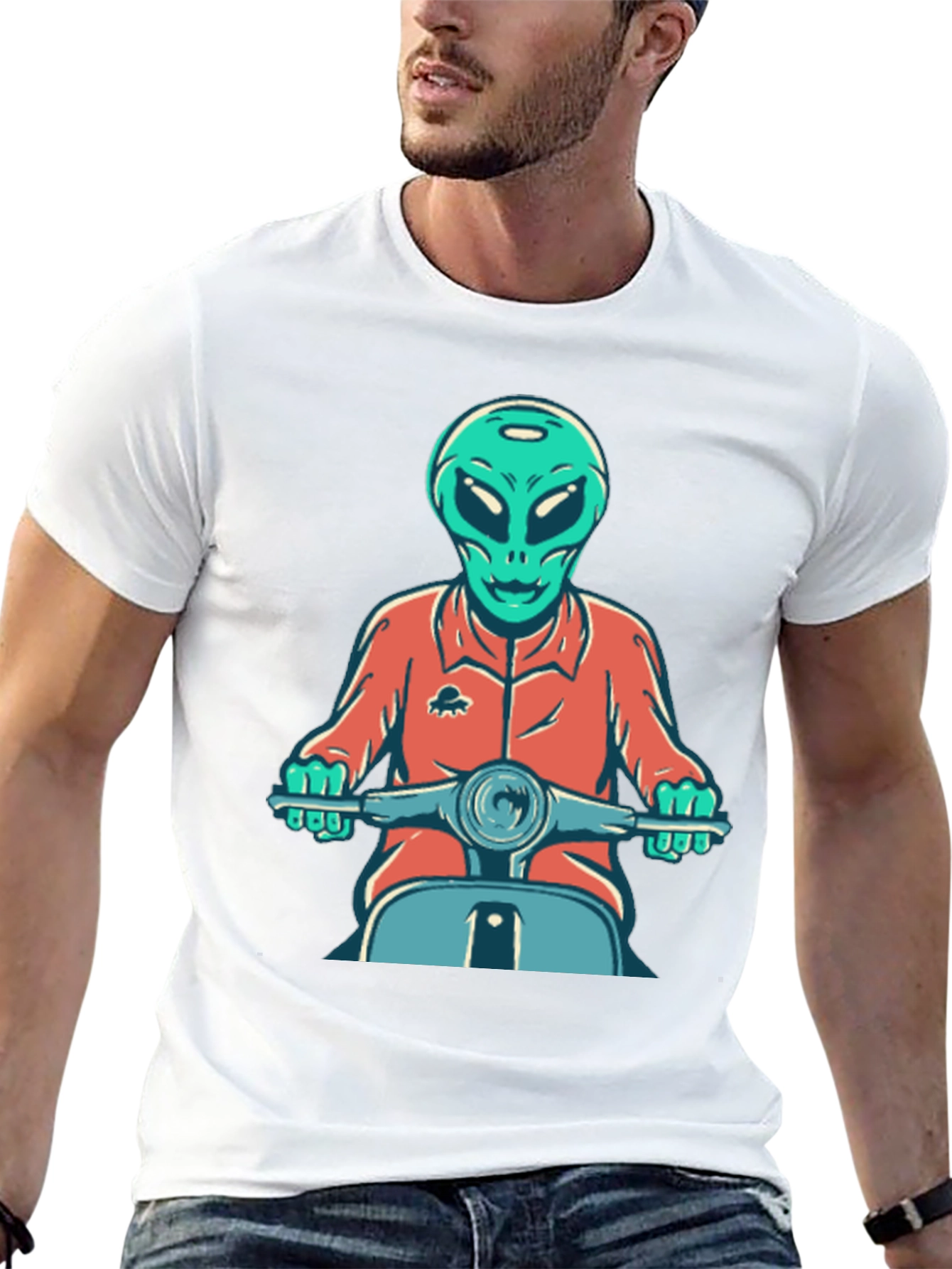 Alien Scooter Rider T-Shirt