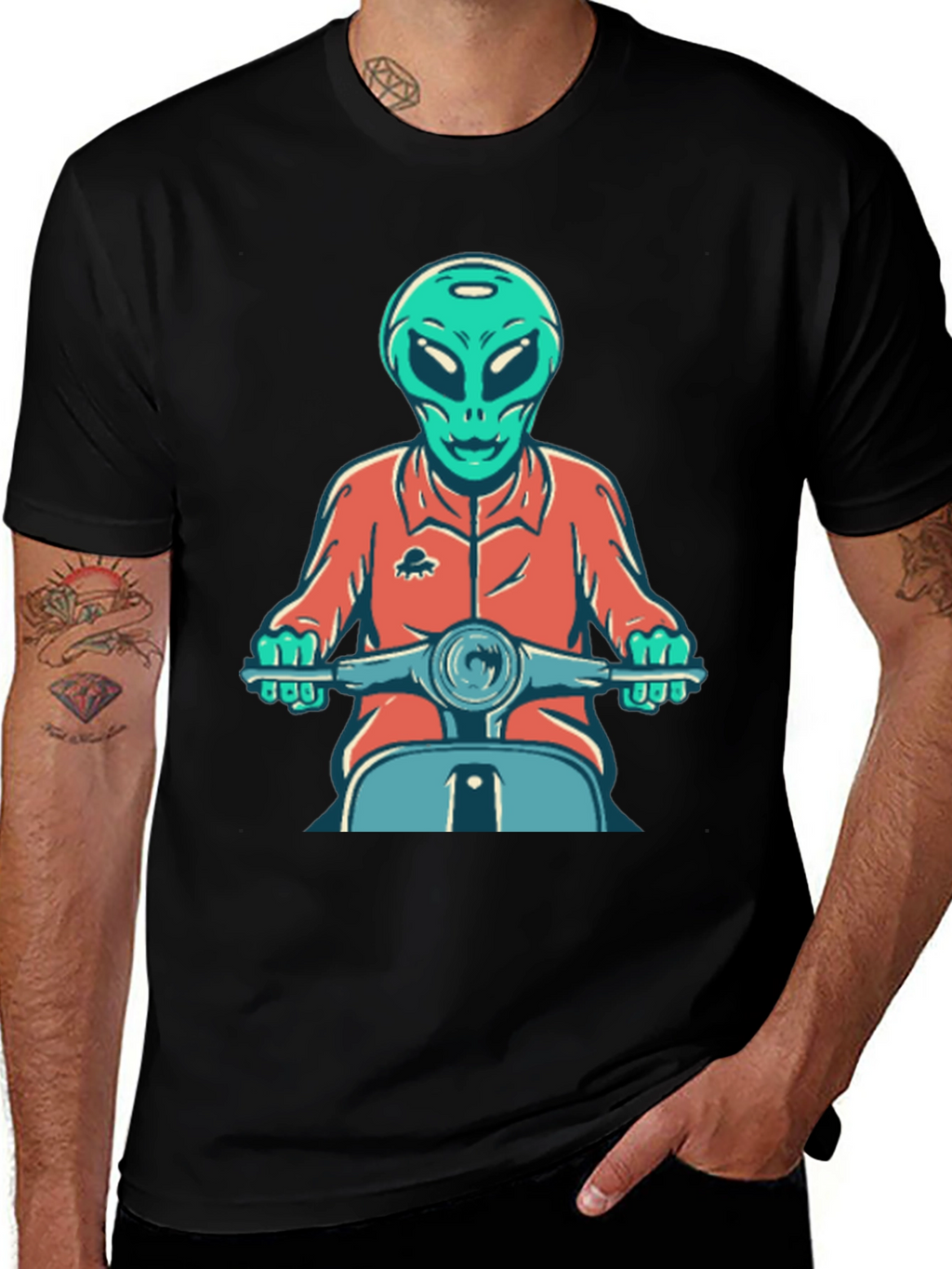 Alien Scooter Rider T-Shirt