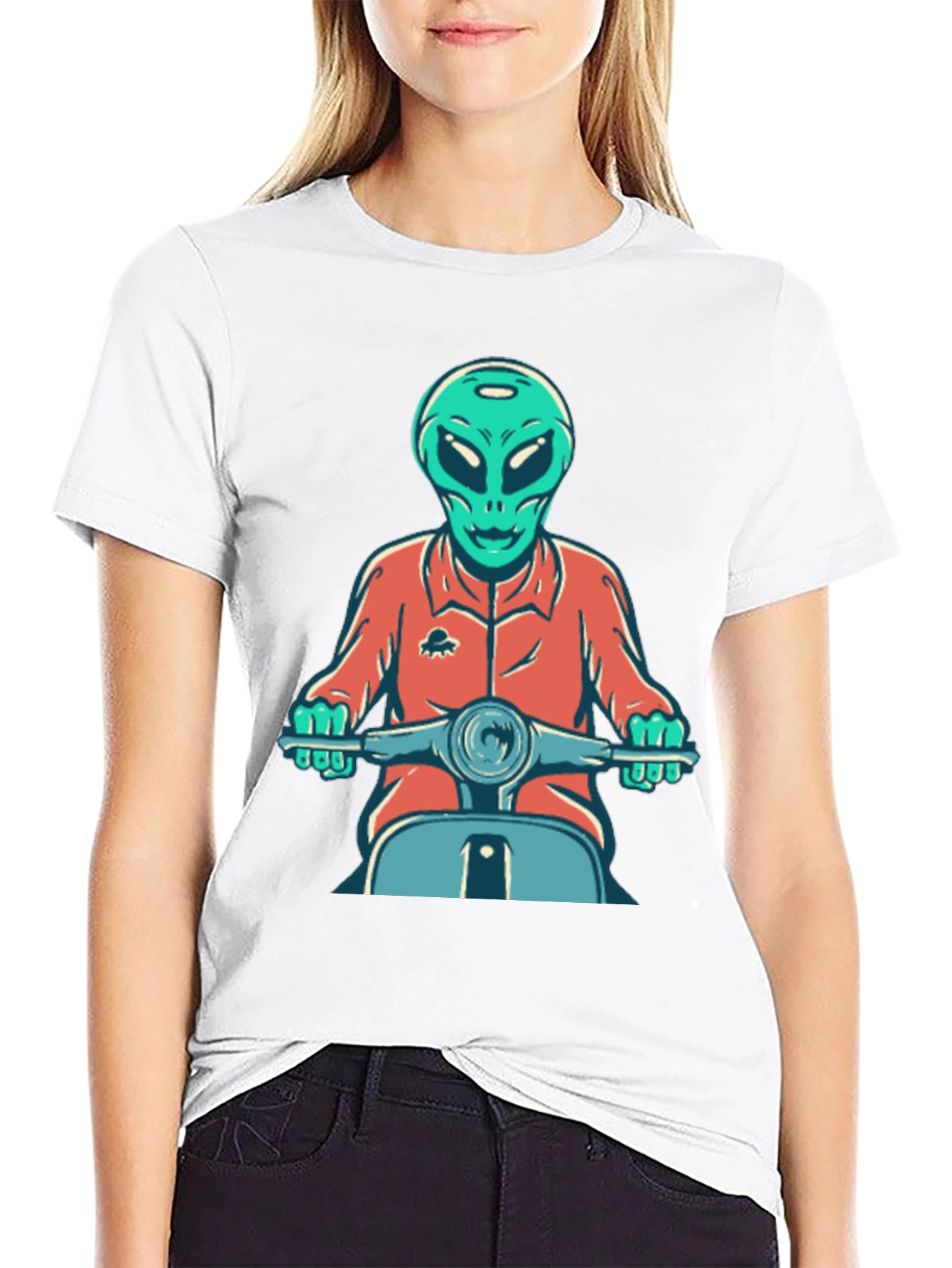 Alien Scooter Rider T-Shirt