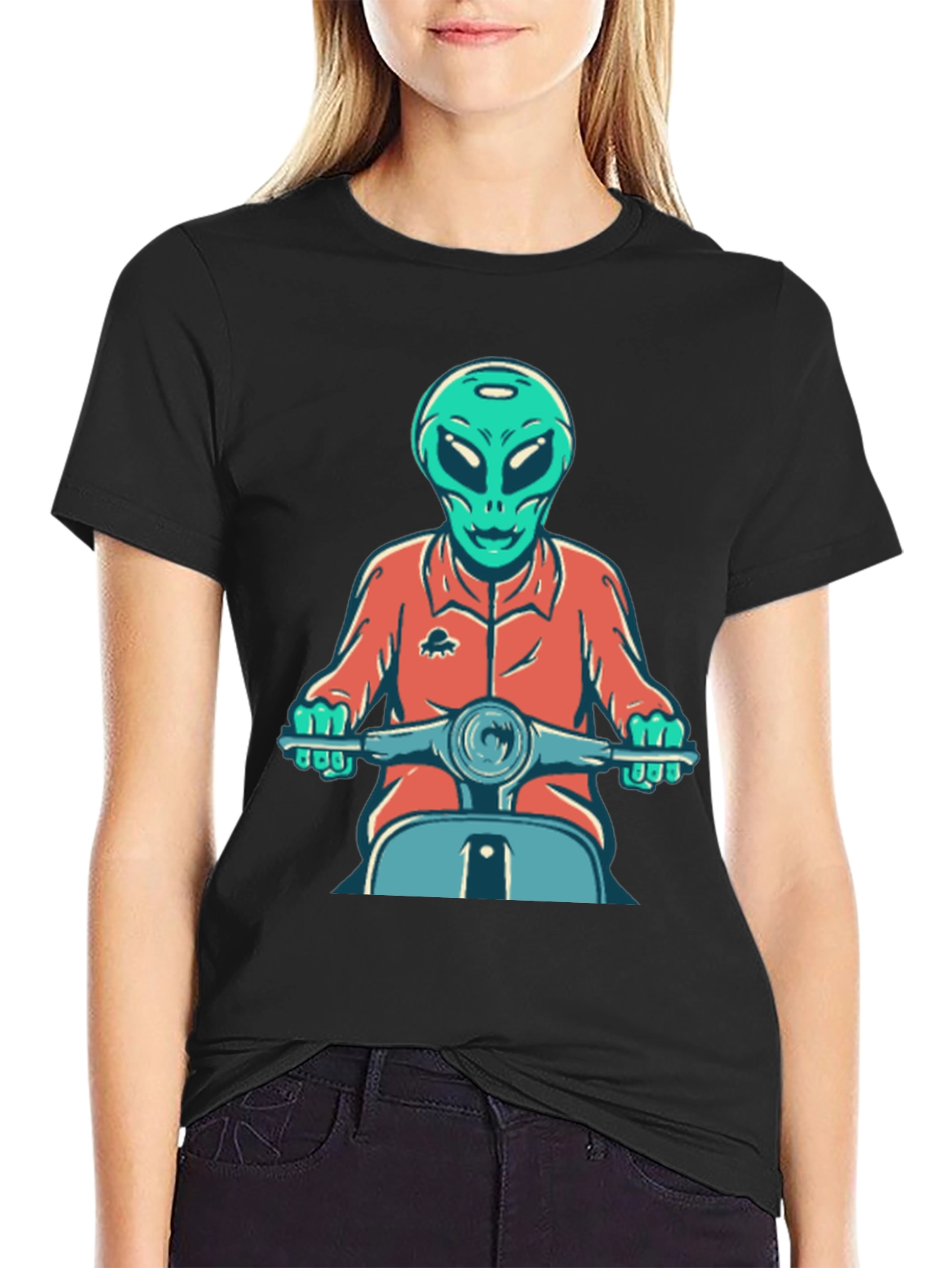 Alien Scooter Rider T-Shirt