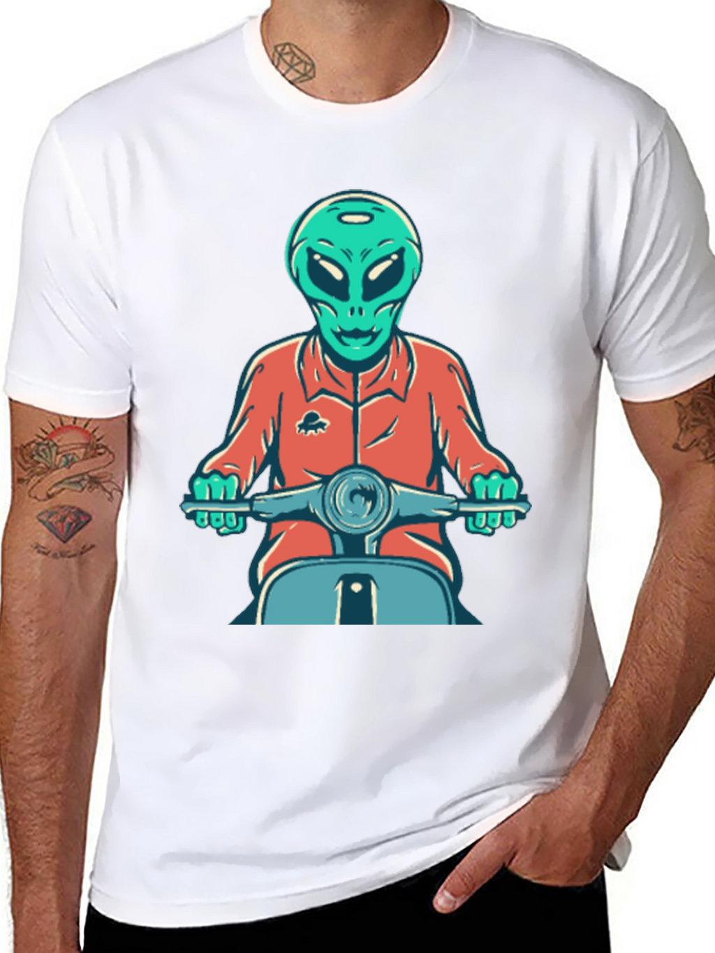 Alien Scooter Rider T-Shirt