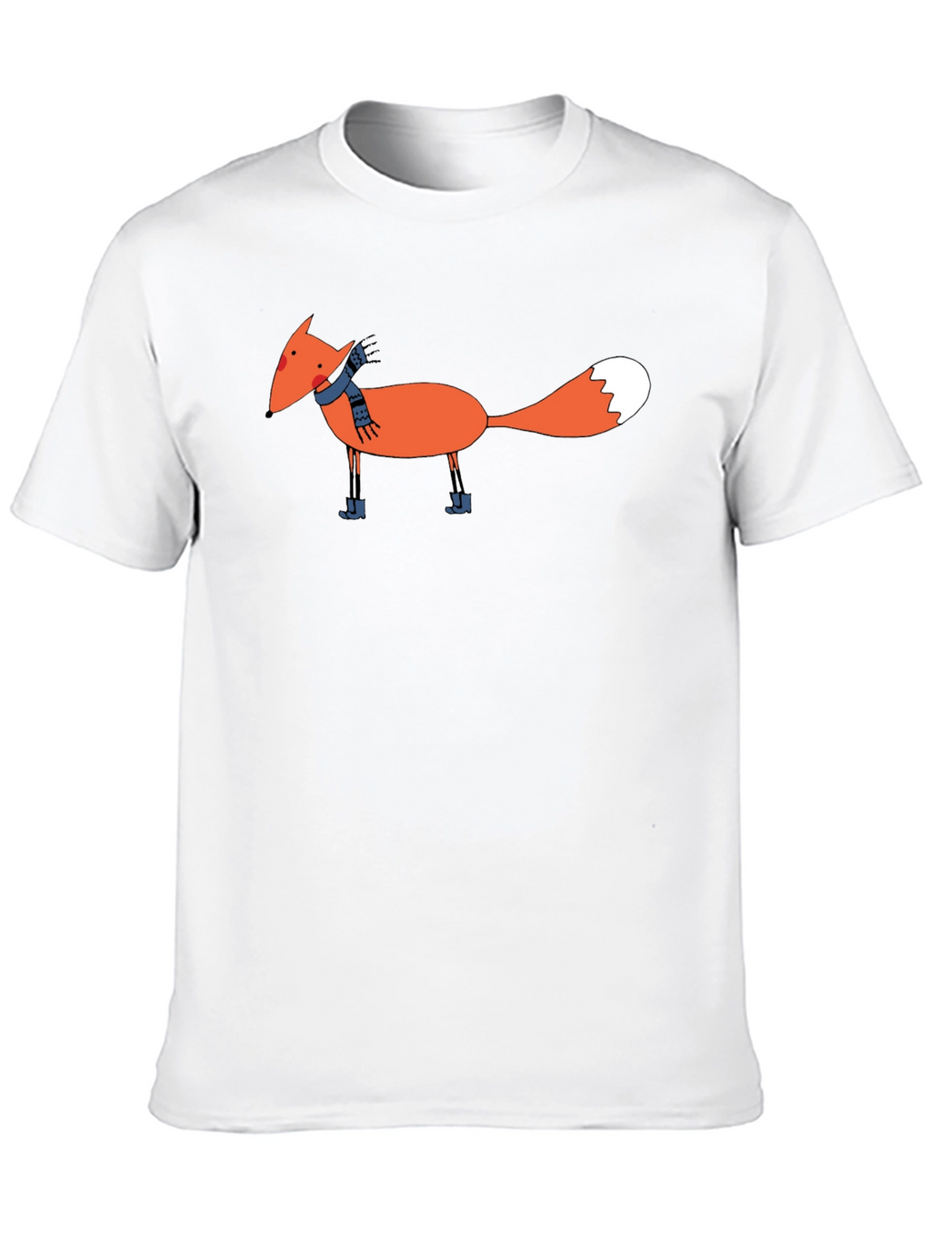 Cartoon Fox Graphic Black T-Shirt