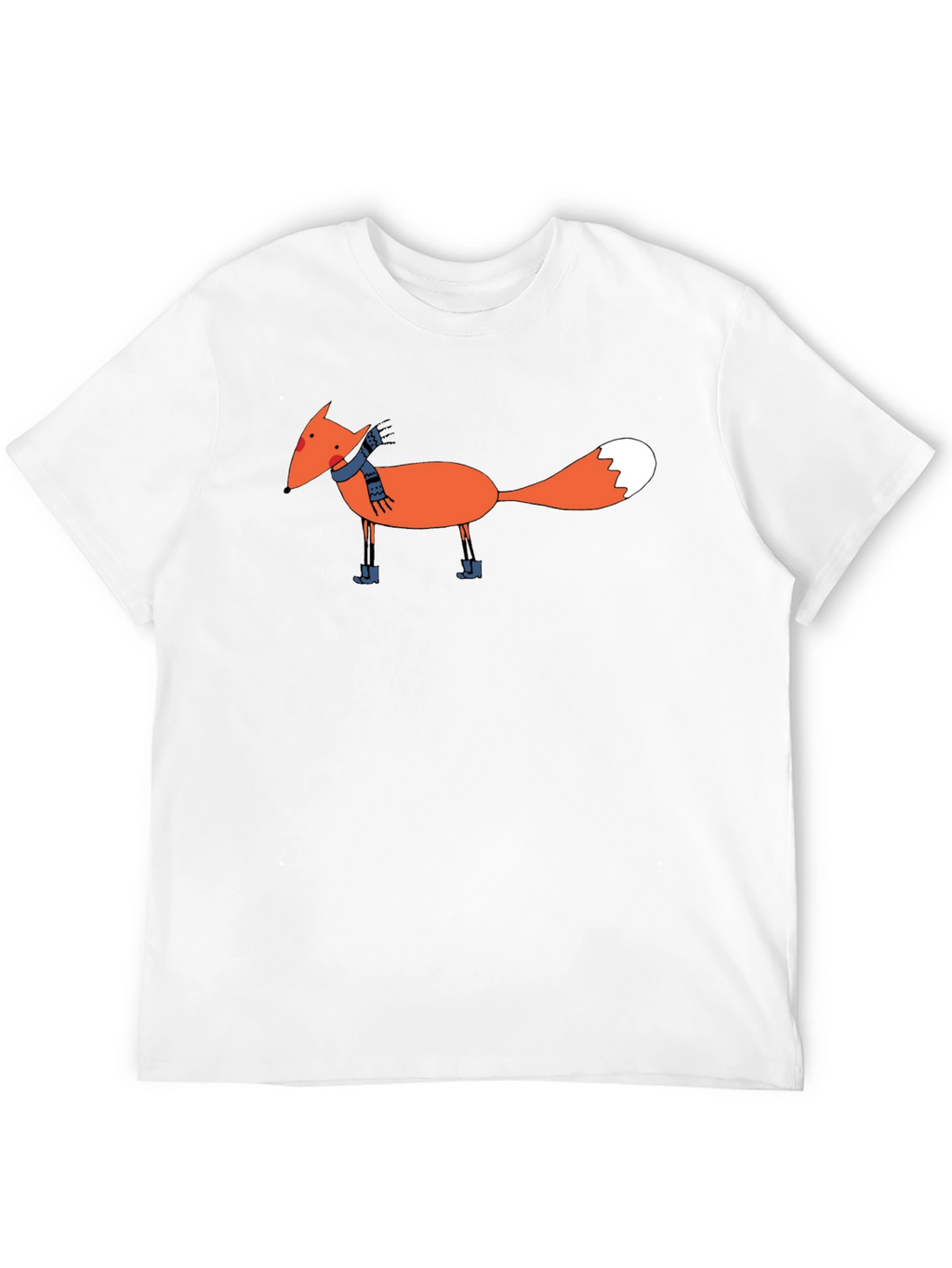 Cartoon Fox Graphic Black T-Shirt