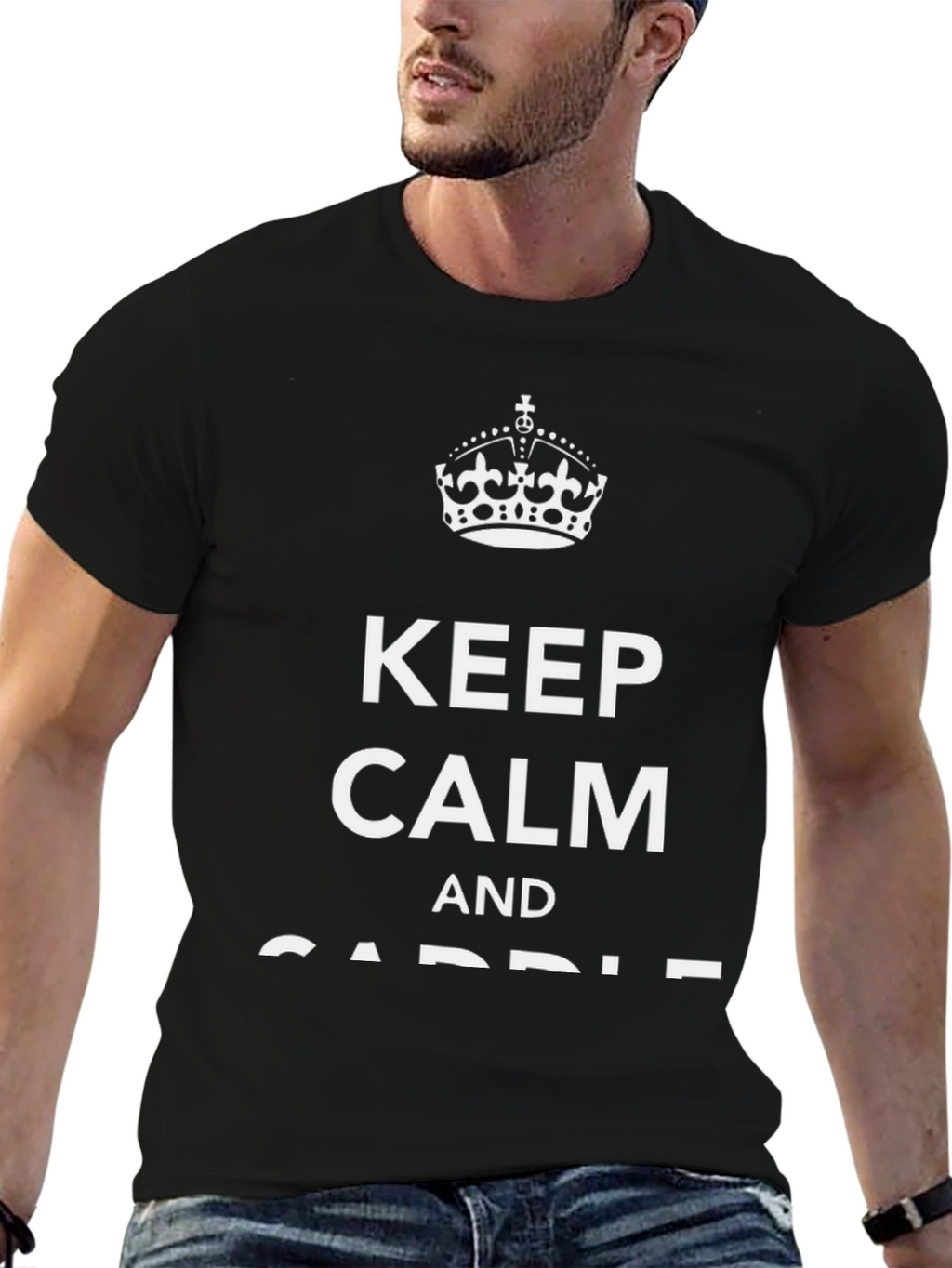 Keep Calm and Saddle Up Black T-Shirt