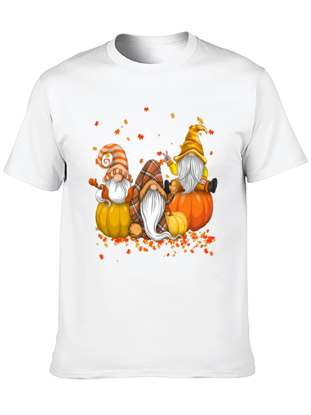 Fall Gnomes T-Shirt - Autumn Pumpkin Design