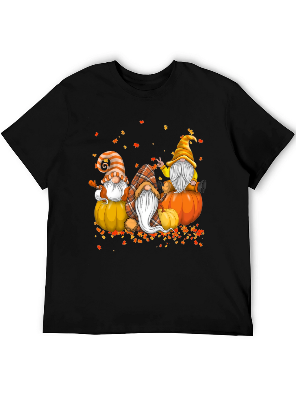 Fall Gnomes T-Shirt - Autumn Pumpkin Design