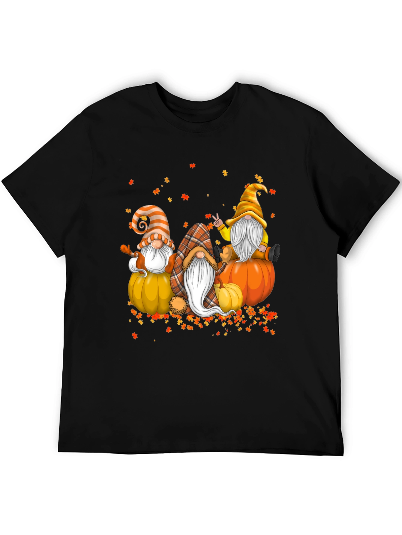 Fall Gnomes T-Shirt - Autumn Pumpkin Design