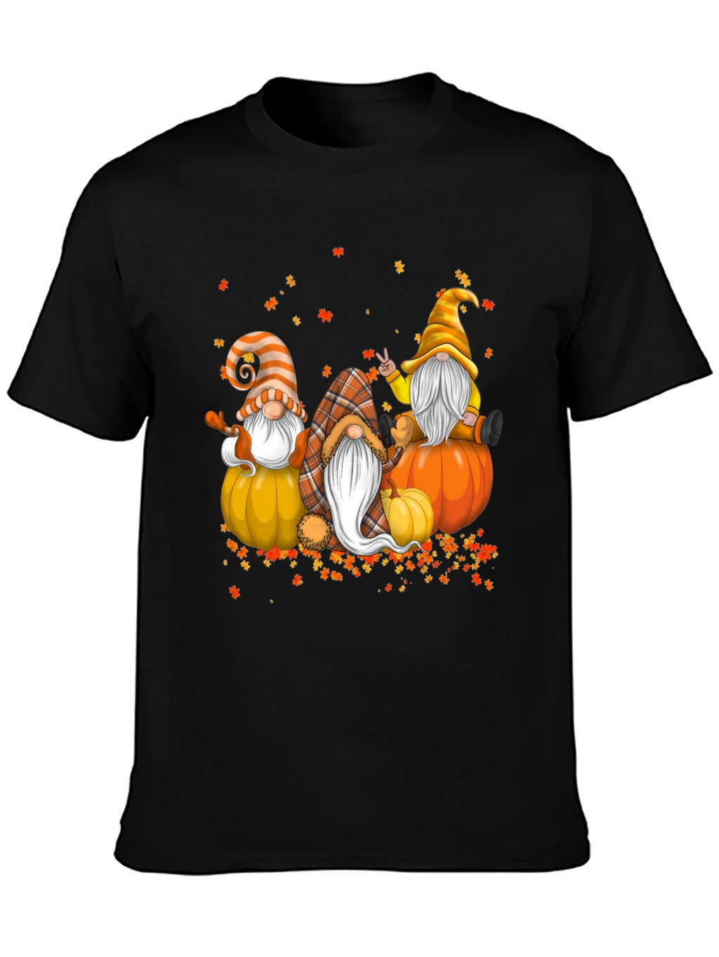 Fall Gnomes T-Shirt - Autumn Pumpkin Design