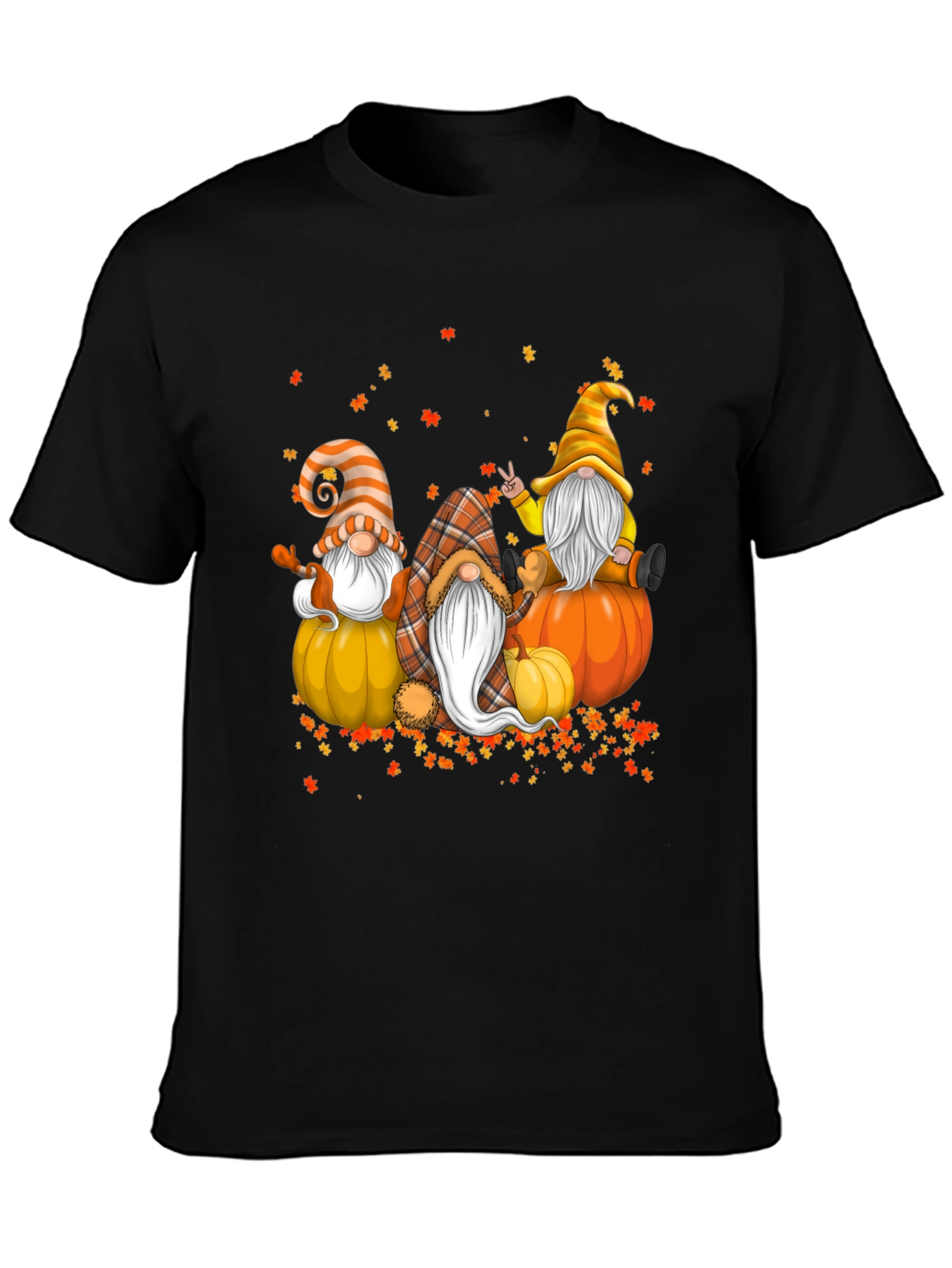 Fall Gnomes T-Shirt - Autumn Pumpkin Design