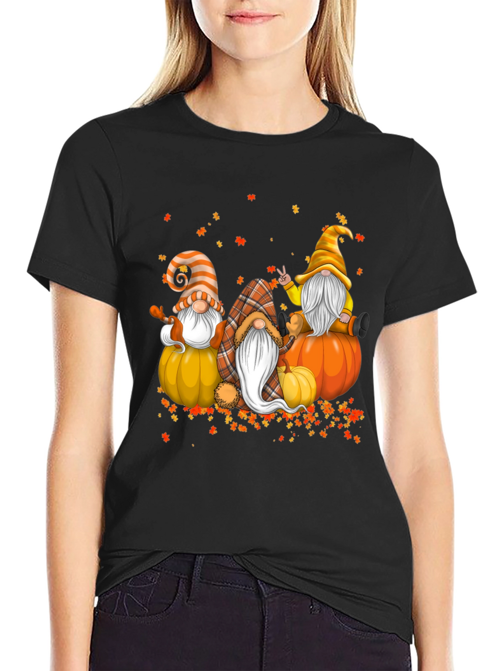 Fall Gnomes T-Shirt - Autumn Pumpkin Design