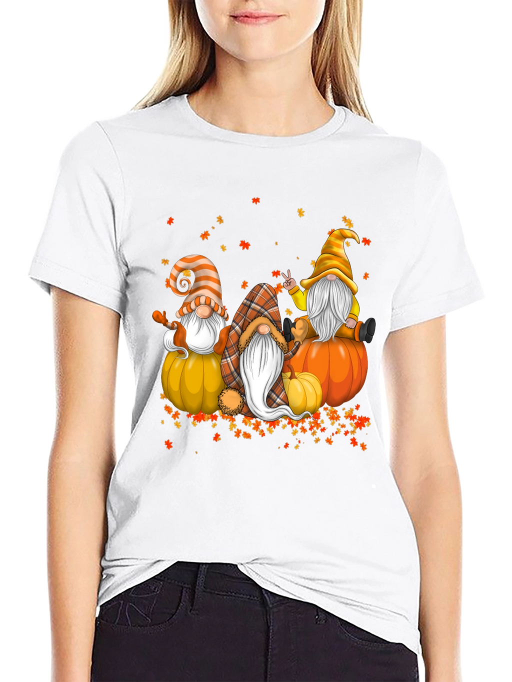 Fall Gnomes T-Shirt - Autumn Pumpkin Design