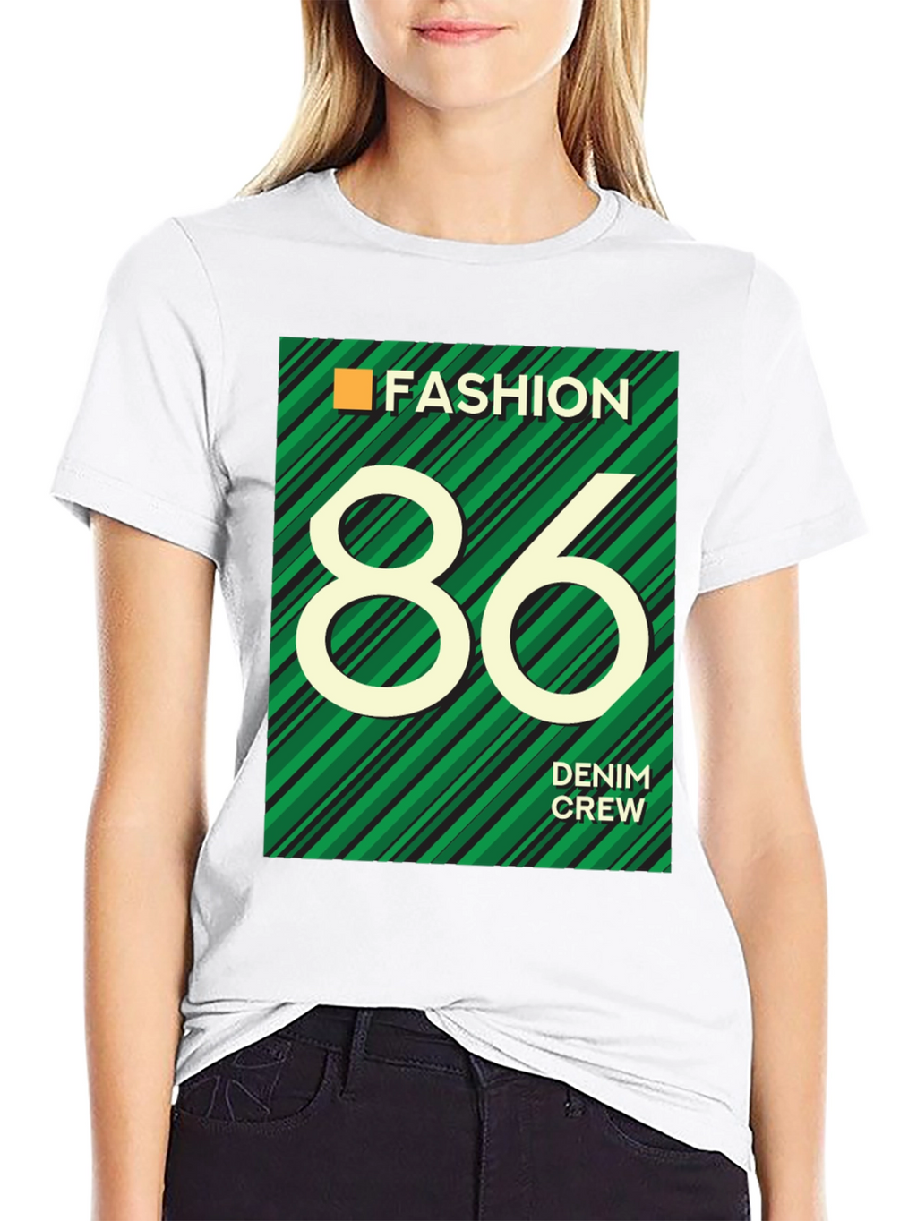 Fashion 86 Denim Crew Graphic T-Shirt