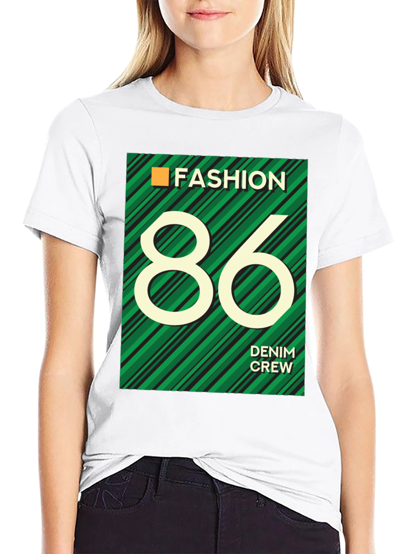Fashion 86 Denim Crew Graphic T-Shirt