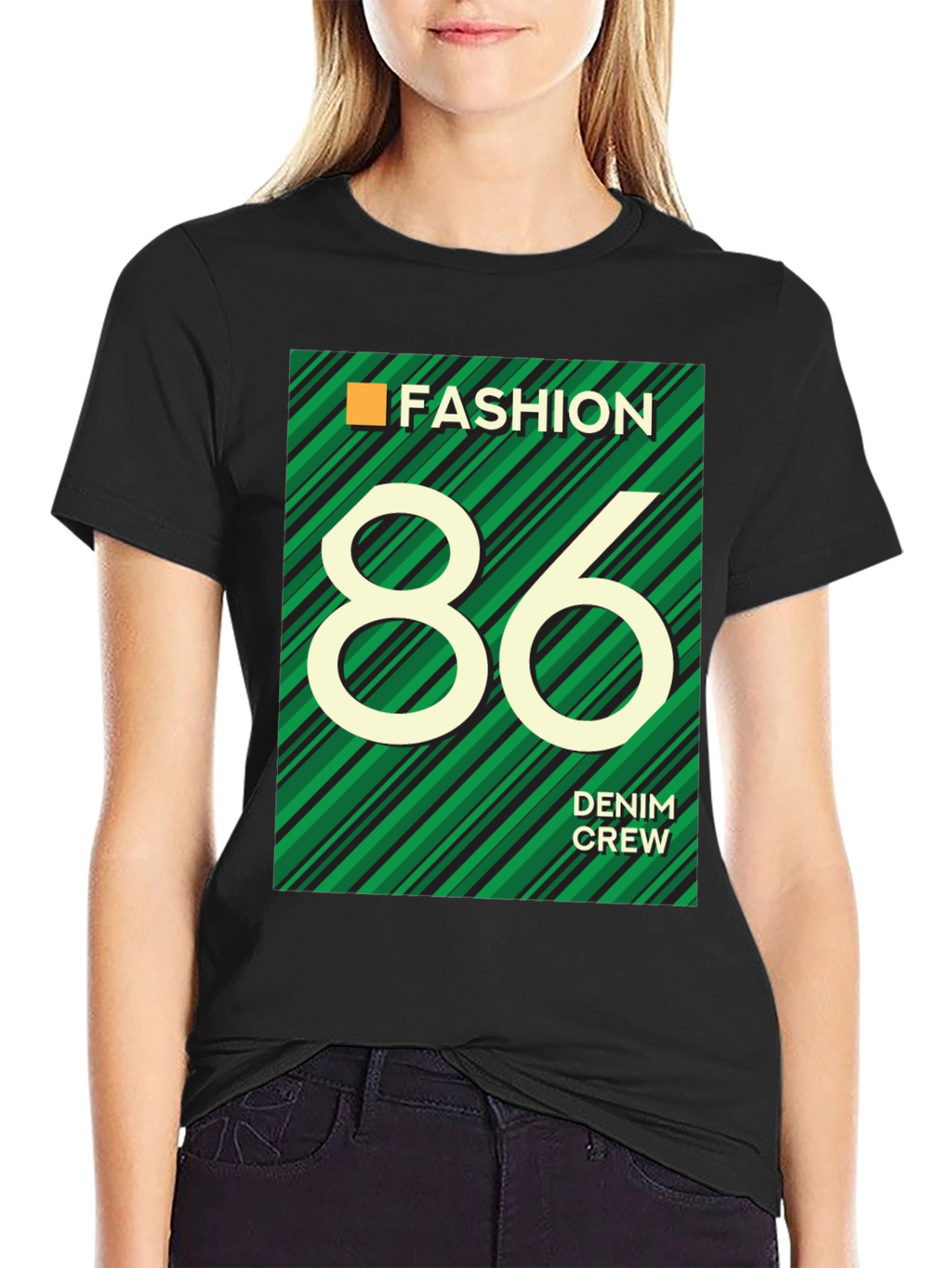 Fashion 86 Denim Crew Graphic T-Shirt