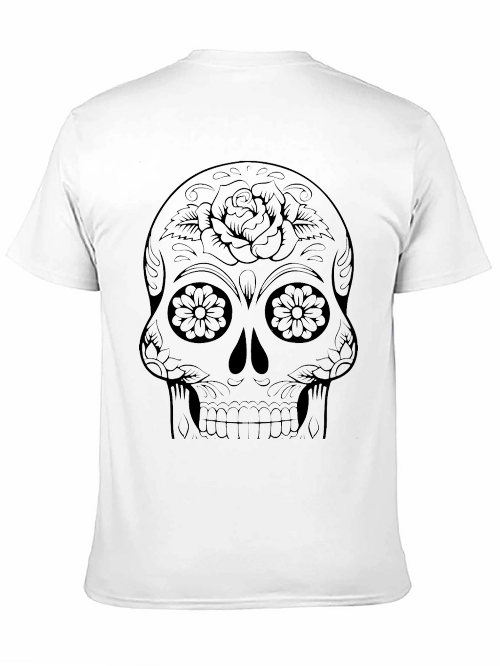 Sugar Skull Graphic Tee - Black Cotton T-Shirt