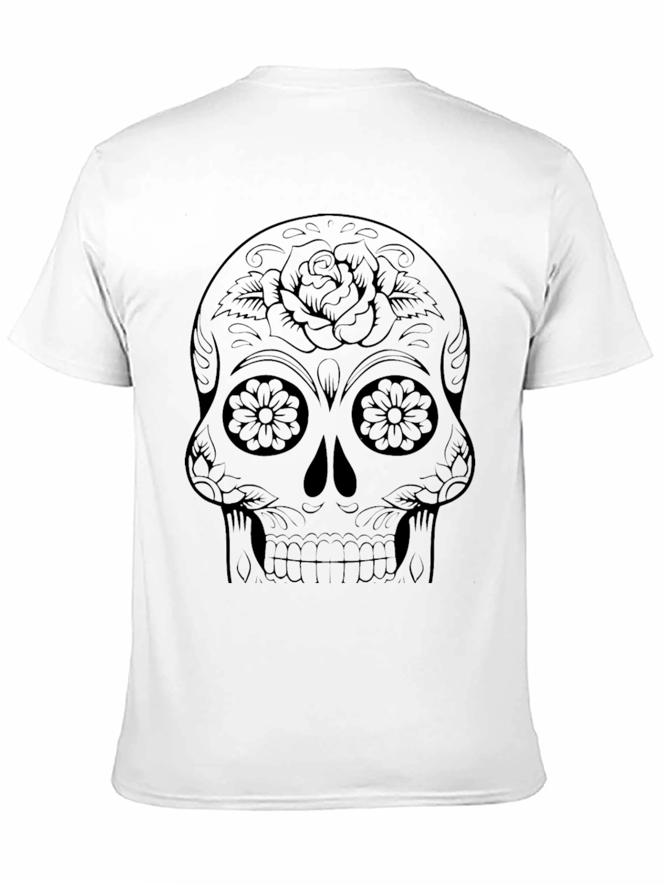 Sugar Skull Graphic Tee - Black Cotton T-Shirt