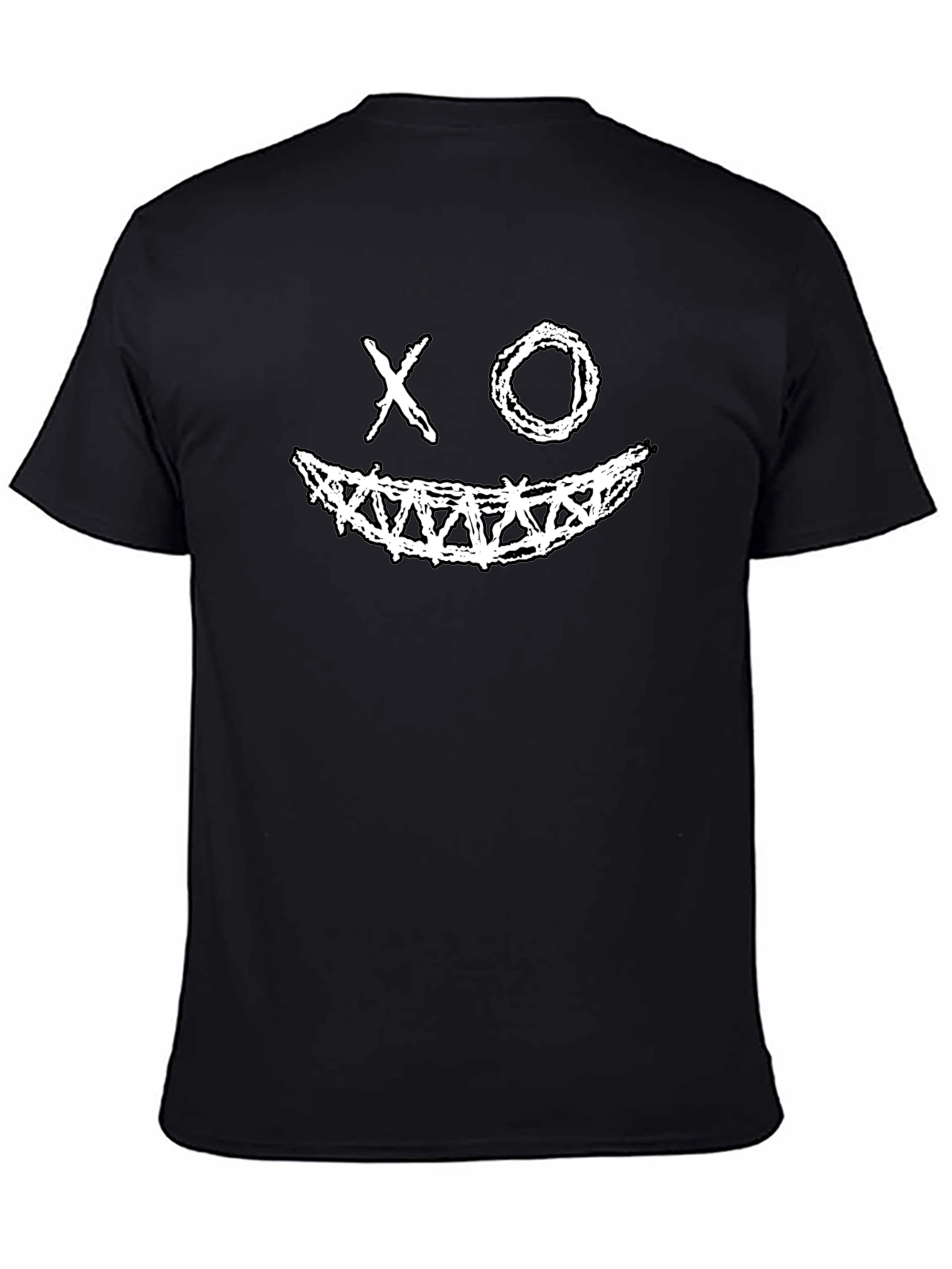 XO Smile Graphic Print Black Tee