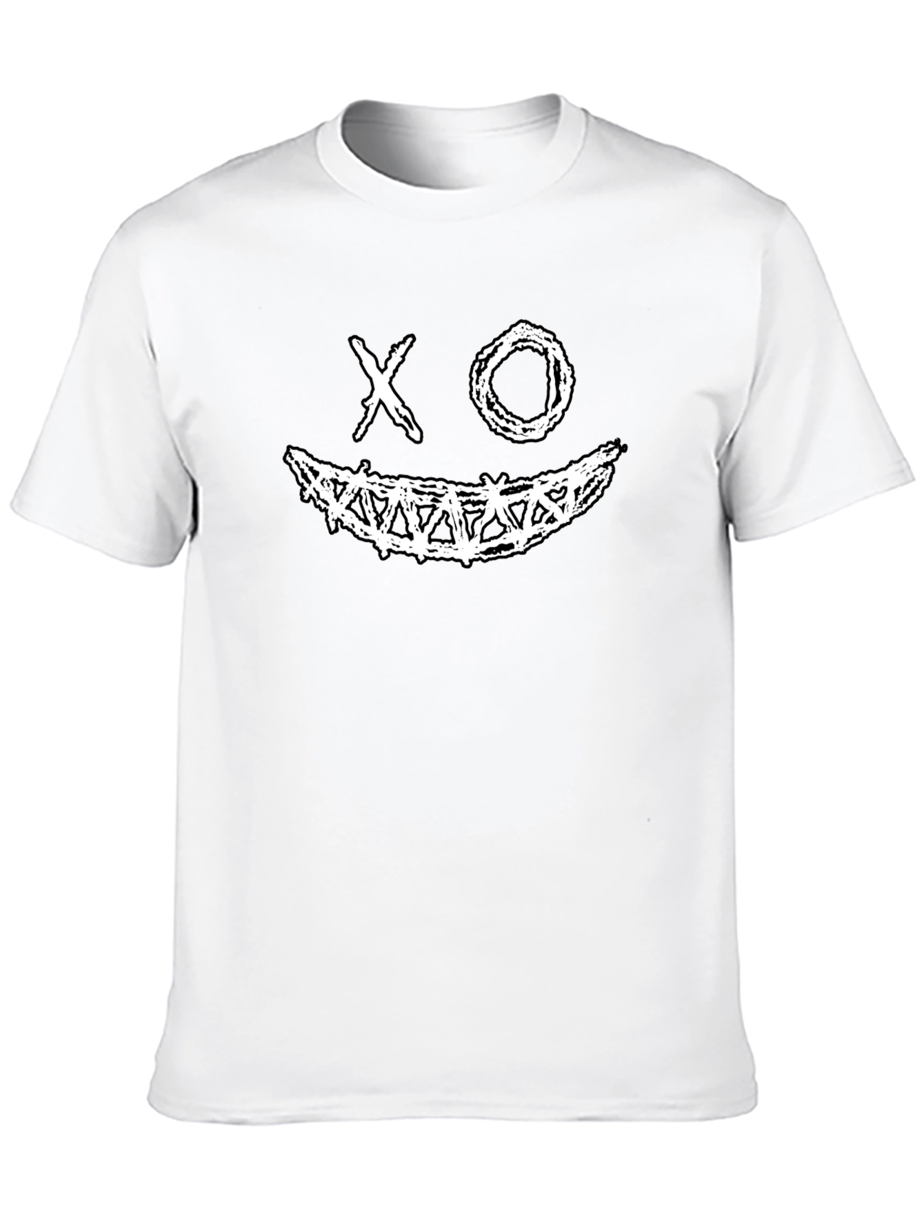 XO Smile Graphic Print Black Tee