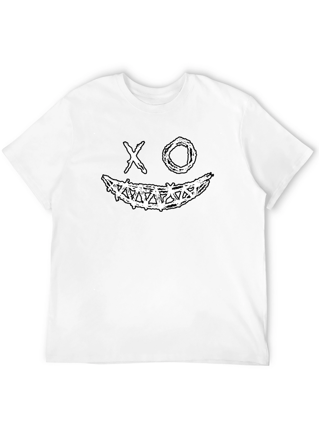 XO Smile Graphic Print Black Tee