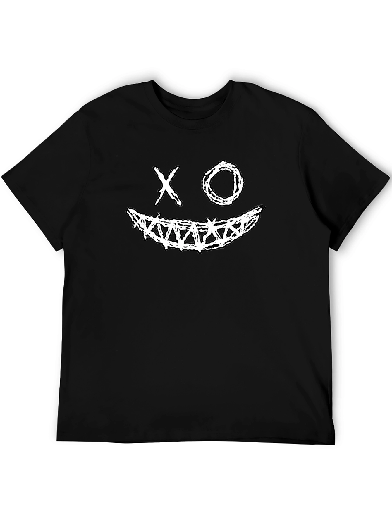 XO Smile Graphic Print Black Tee