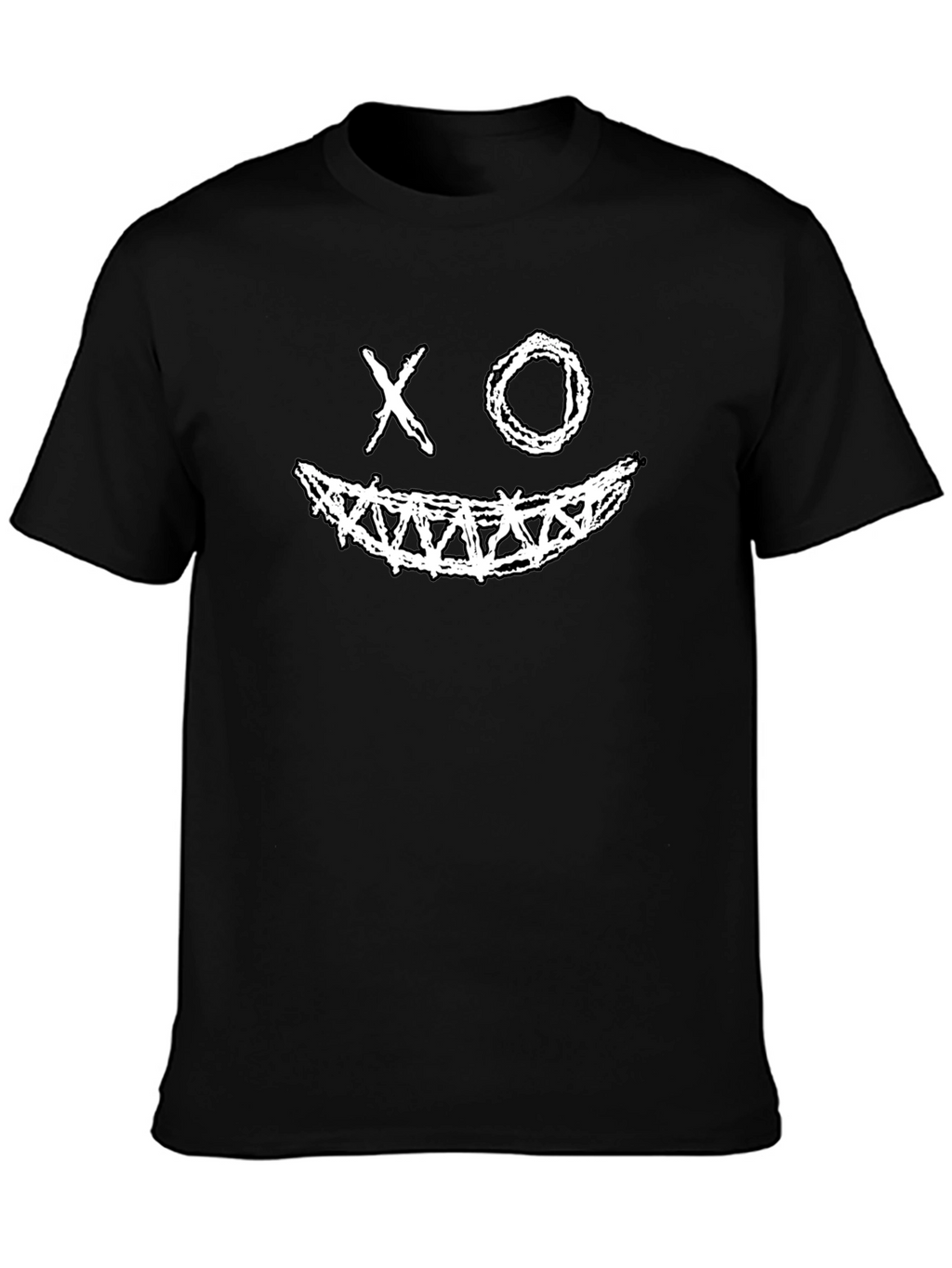 XO Smile Graphic Print Black Tee