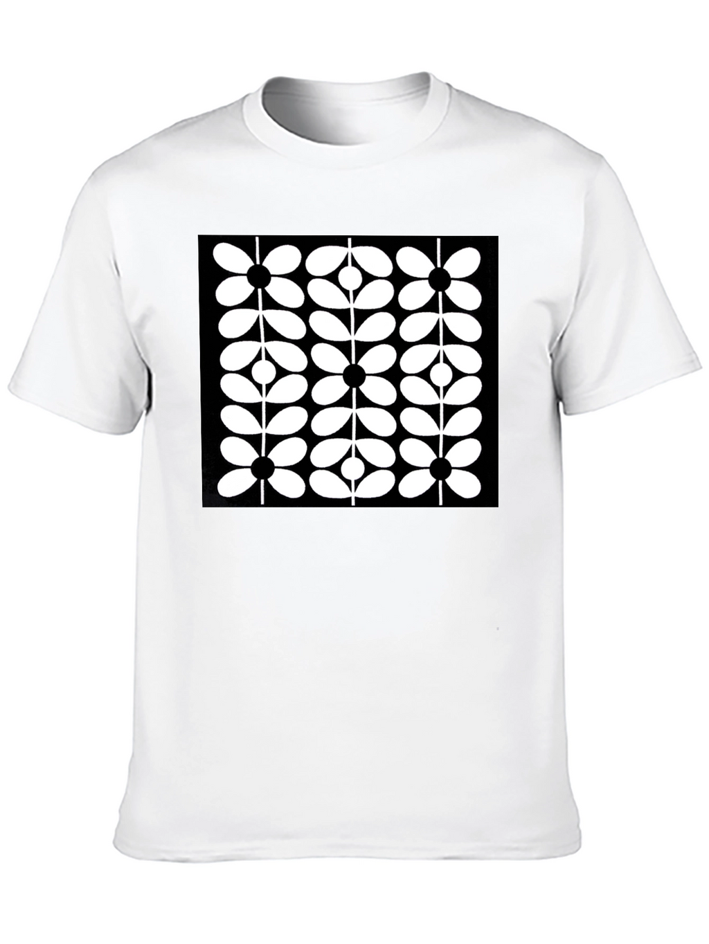 Retro Floral Black T-Shirt - Modern Graphic Tee