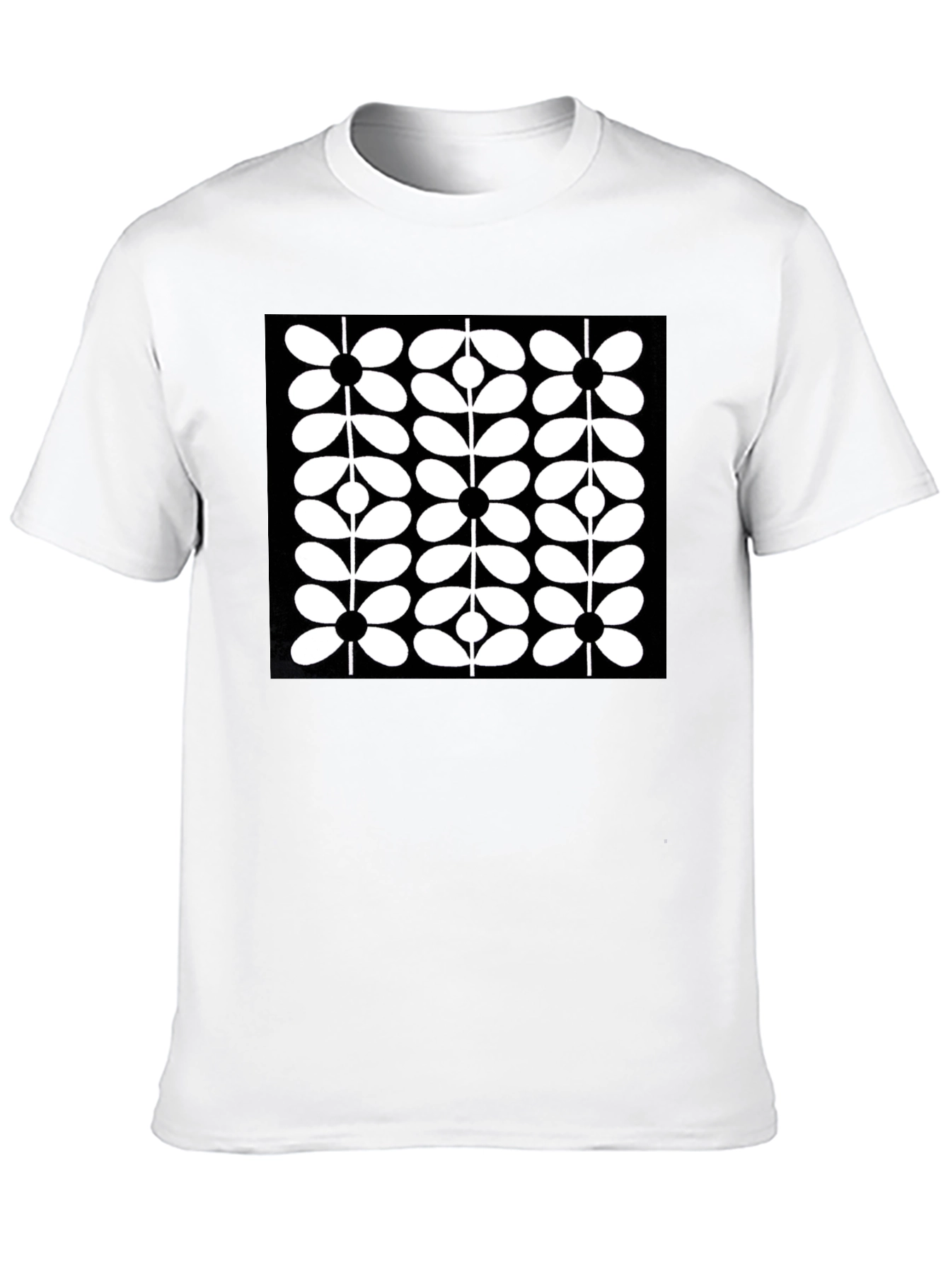 Retro Floral Black T-Shirt - Modern Graphic Tee