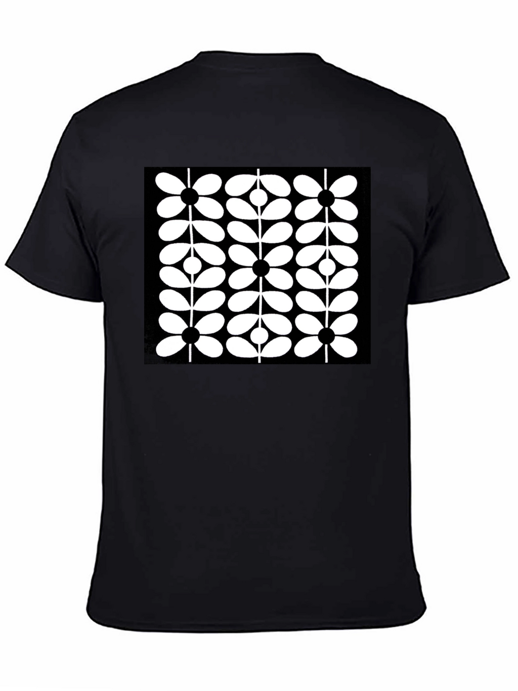 Retro Floral Black T-Shirt - Modern Graphic Tee
